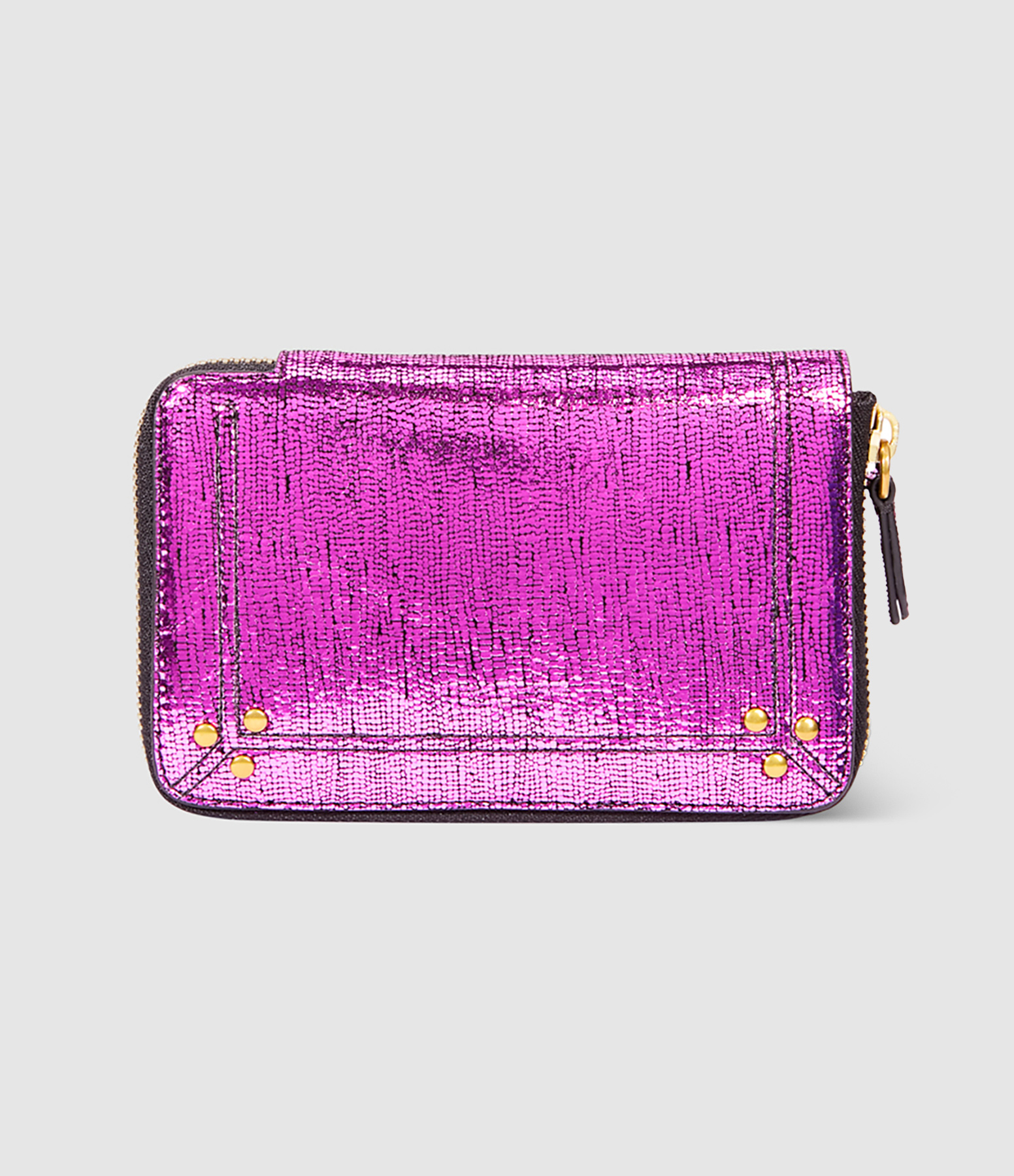 Portefeuille Julien Cuir Lamé Fuxia