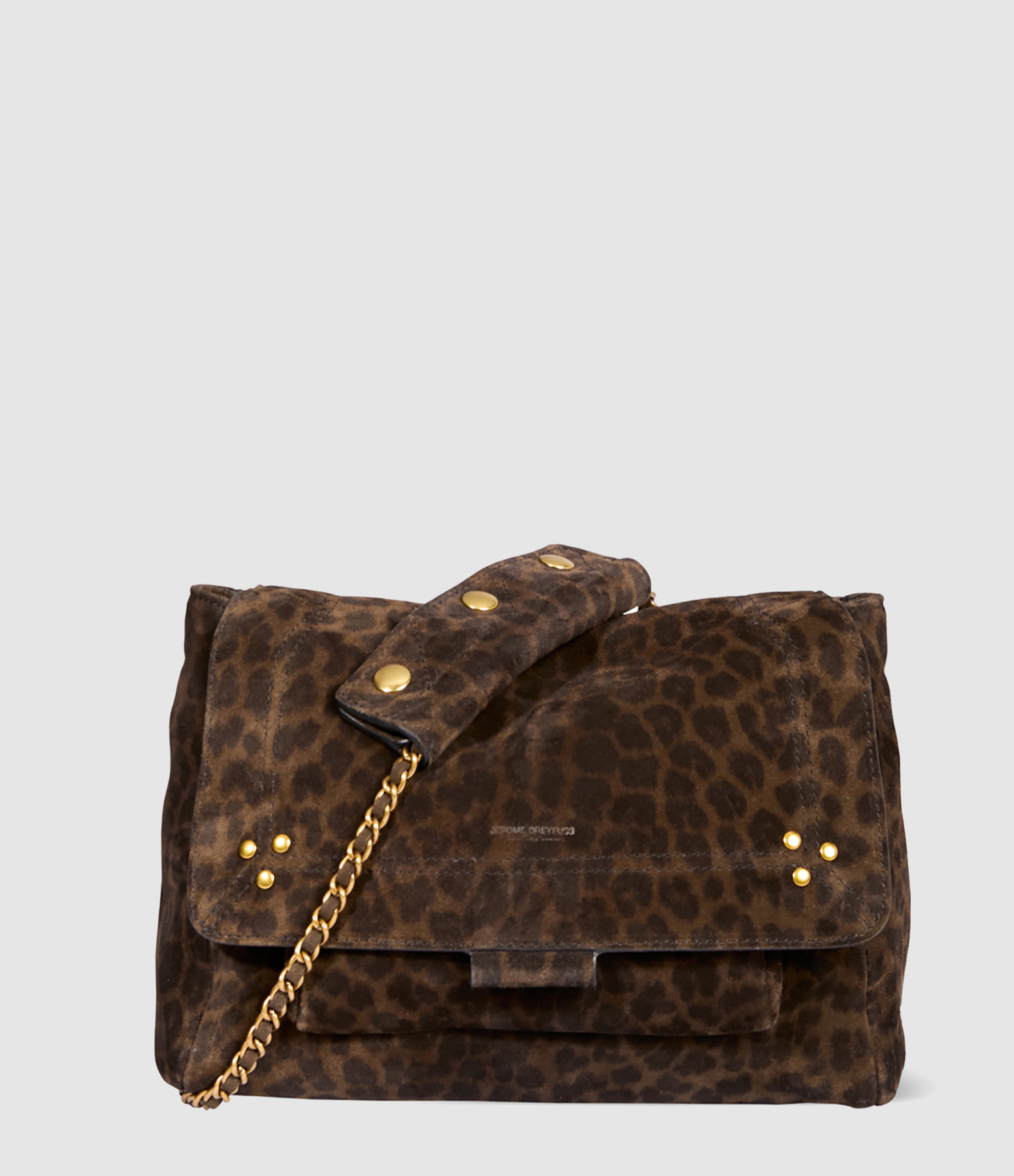 Sac Lulu M Cuir Suédé Imprimé Léopard Kaki