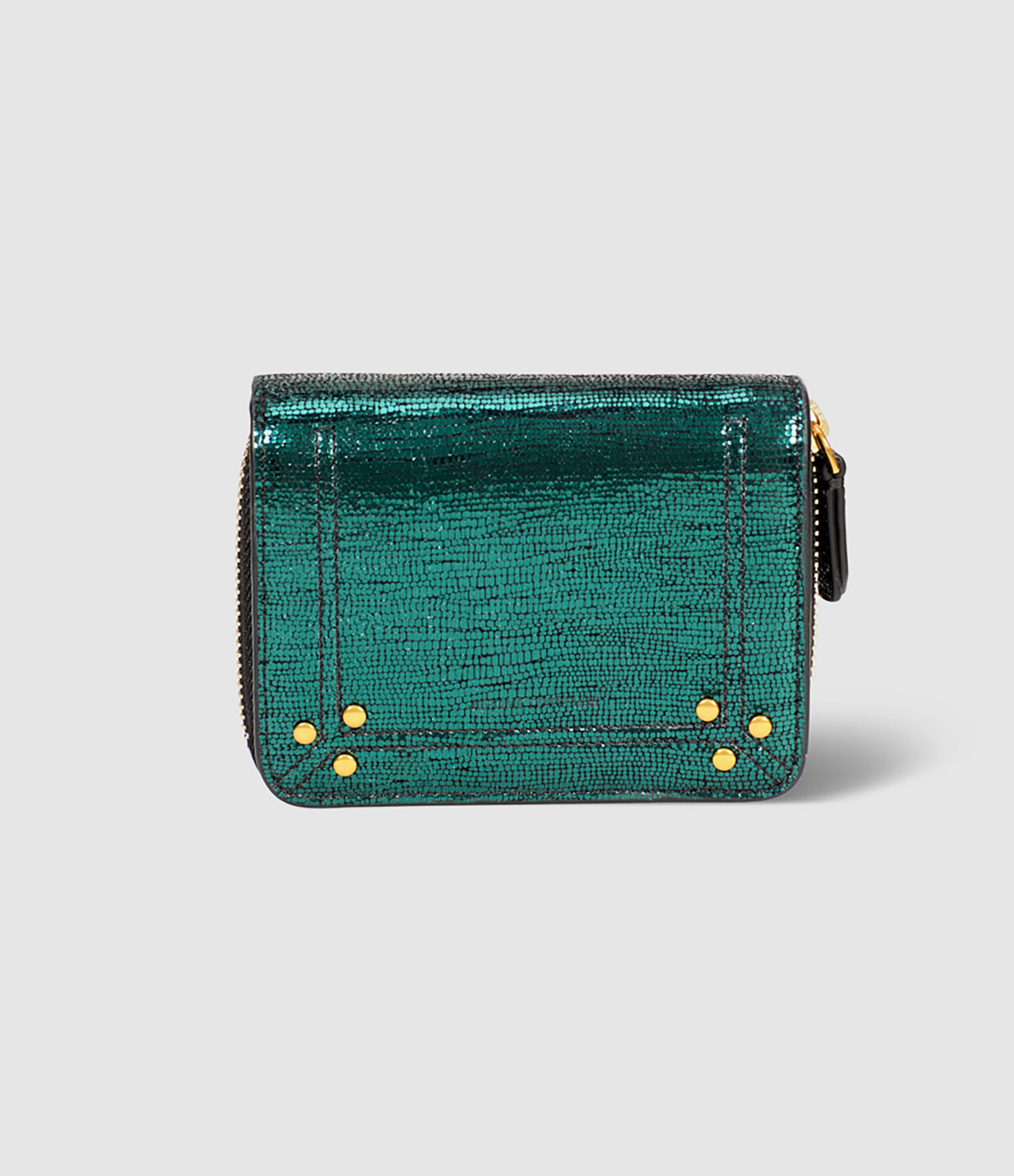 Porte-Monnaie André Cuir Lamé Vert