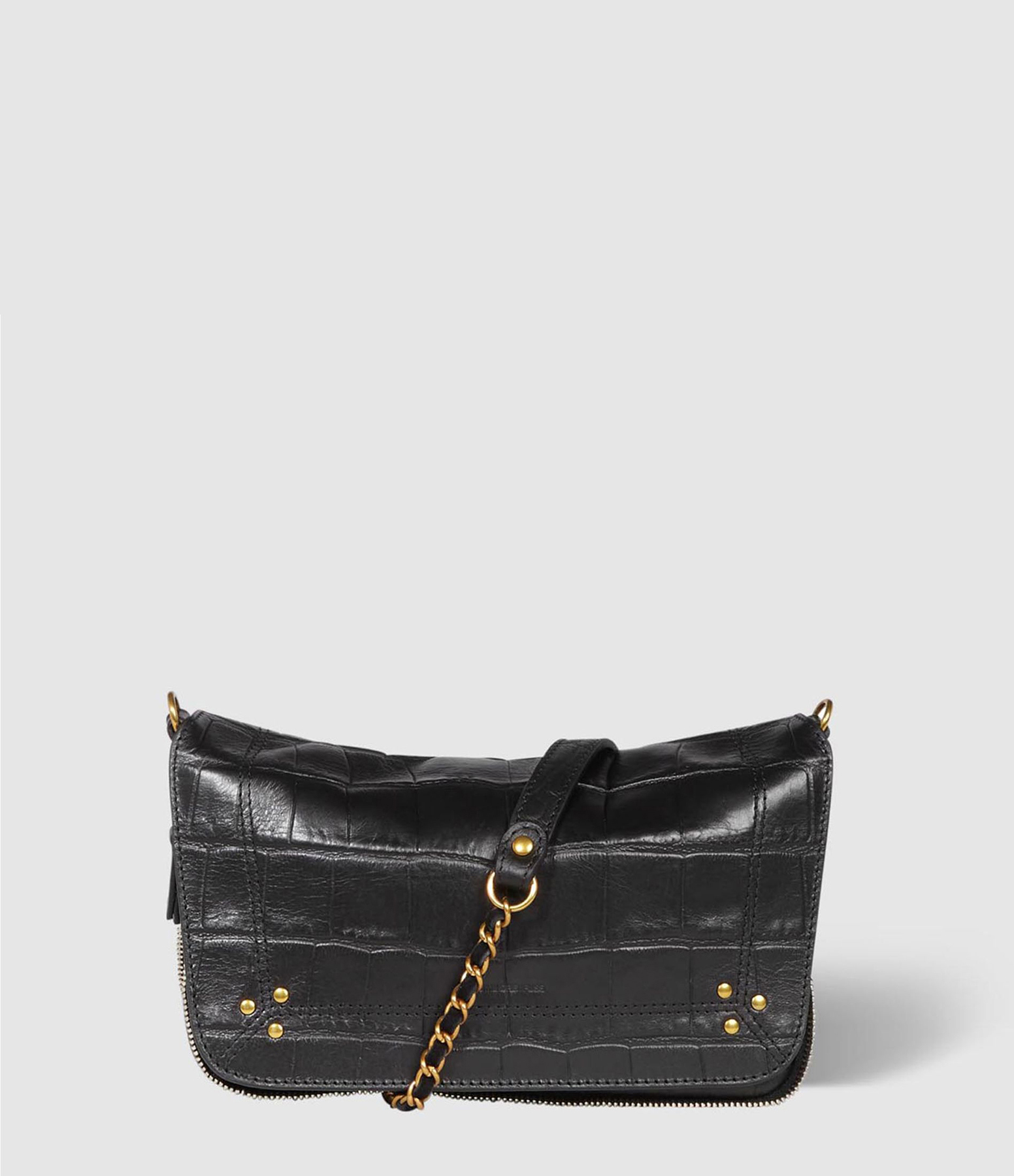 Sac Bobi S Cuir Imprimé Croco Noir