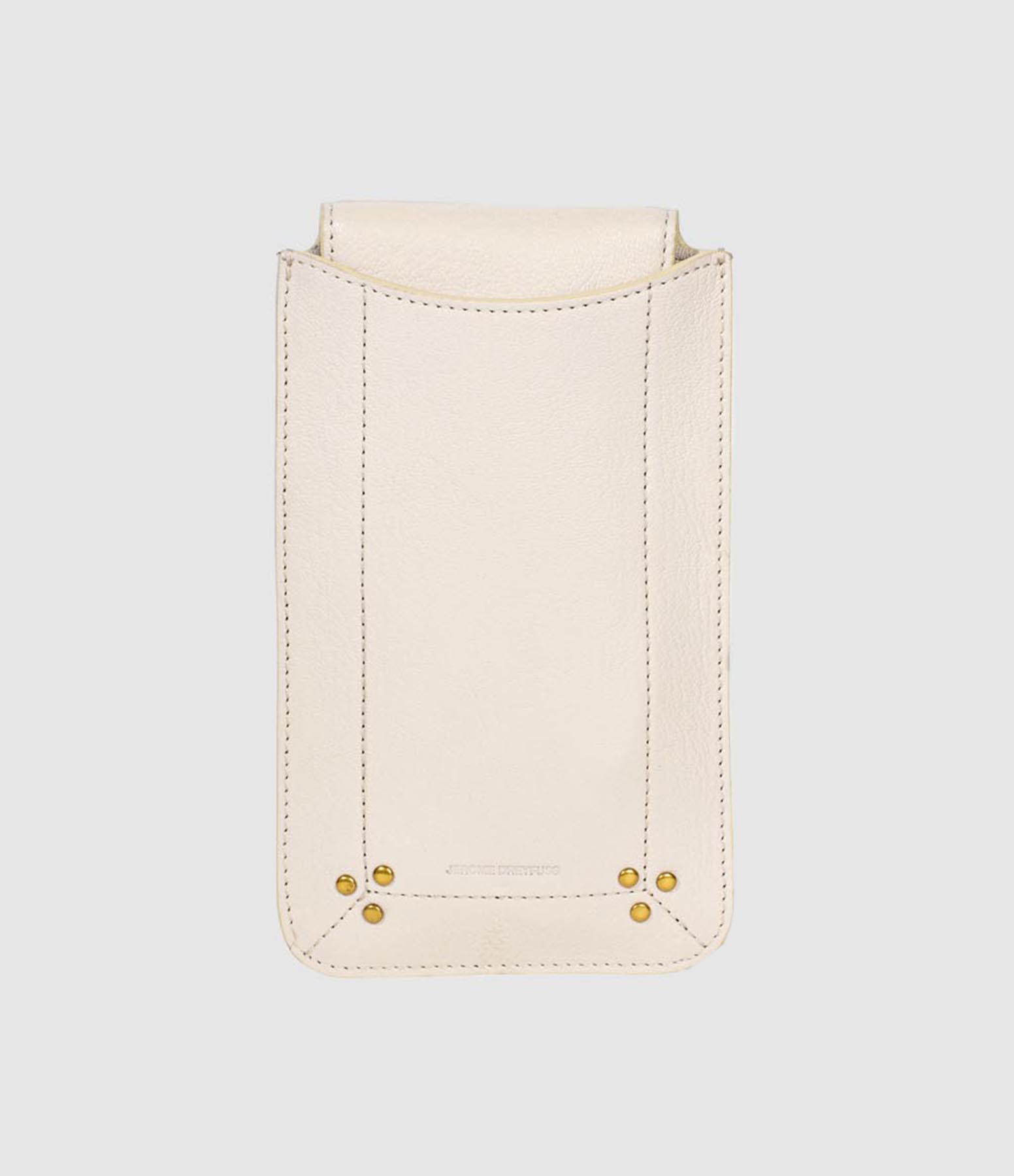 Porte-téléphone Cuir Écru Grainé