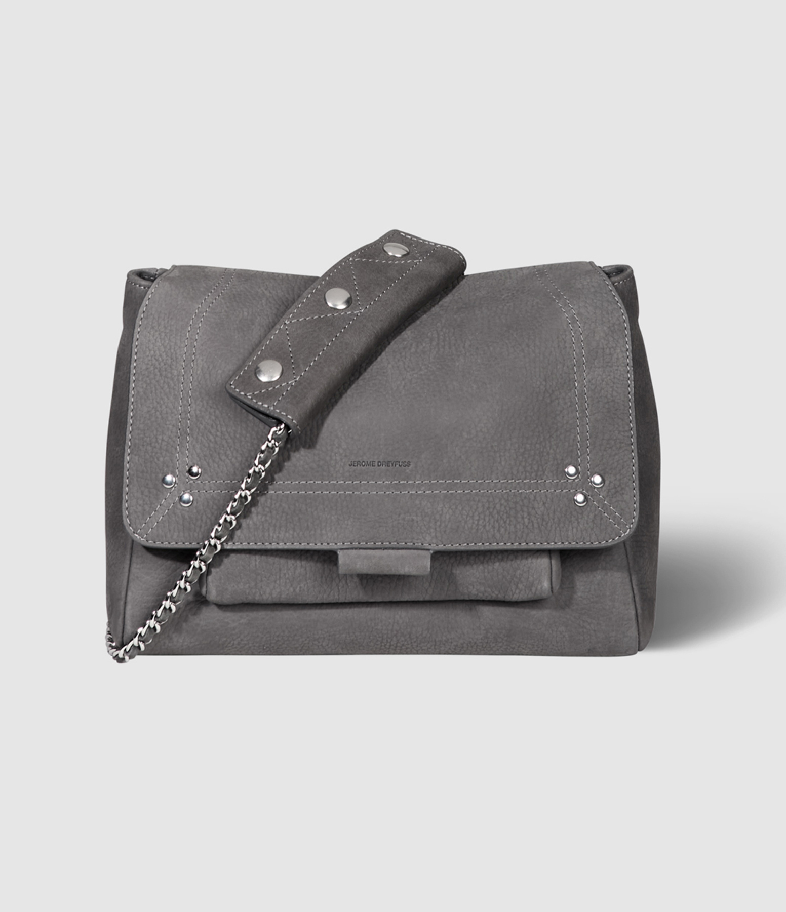 Sac Lulu M Cuir Suédé Grainé Anthracite