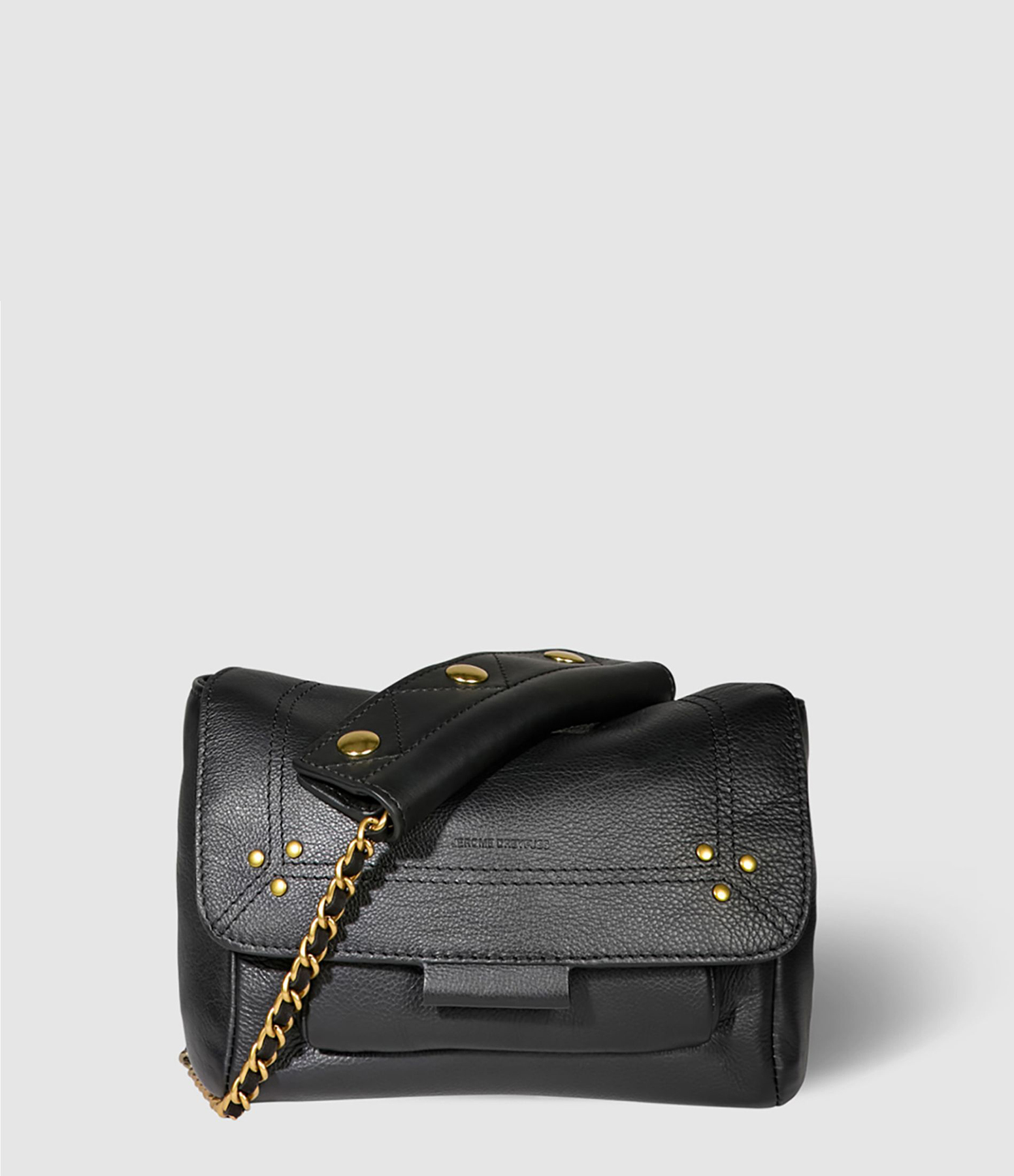 Sac Lulu S Cuir Noir Brass