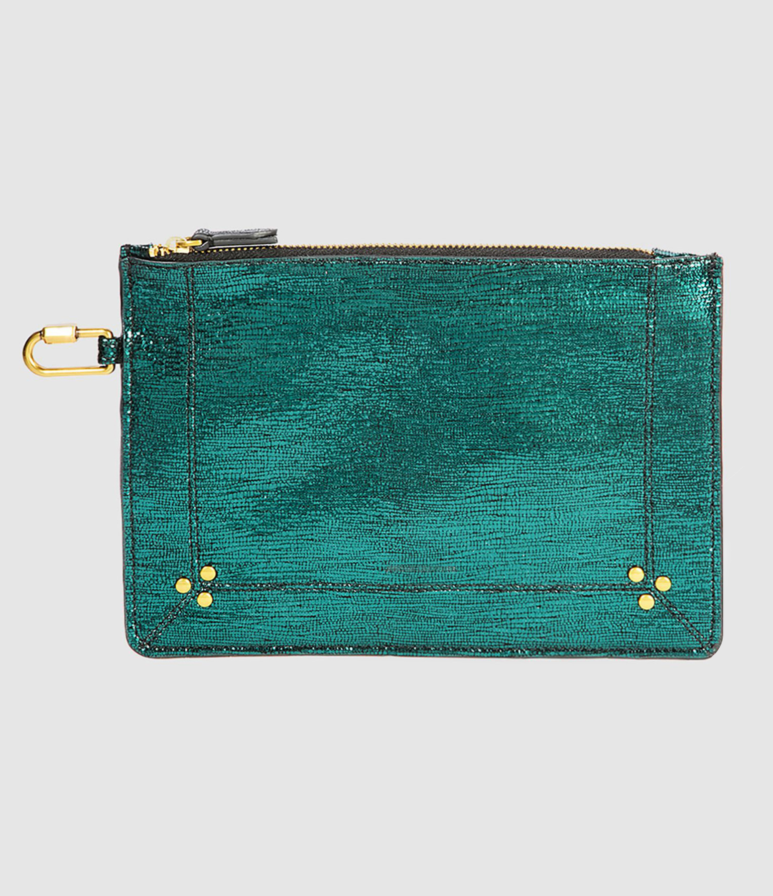 Pochette Popoche M Cuir Lamé Vert