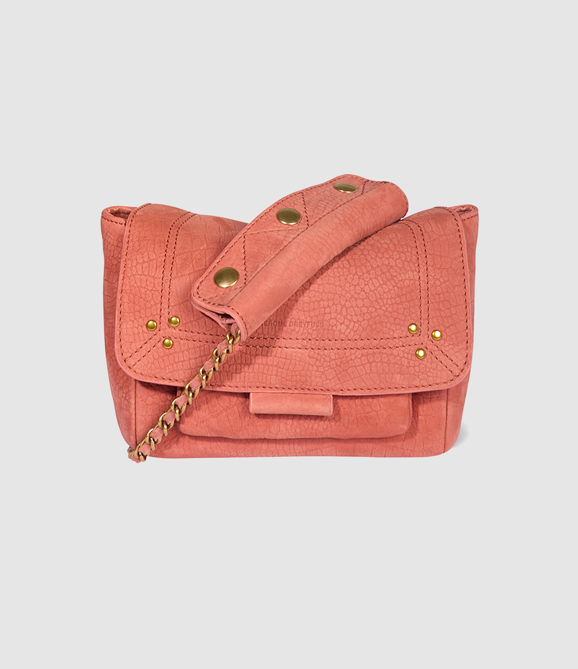 Sac Lulu S Cuir Imprimé Croco Terracotta
