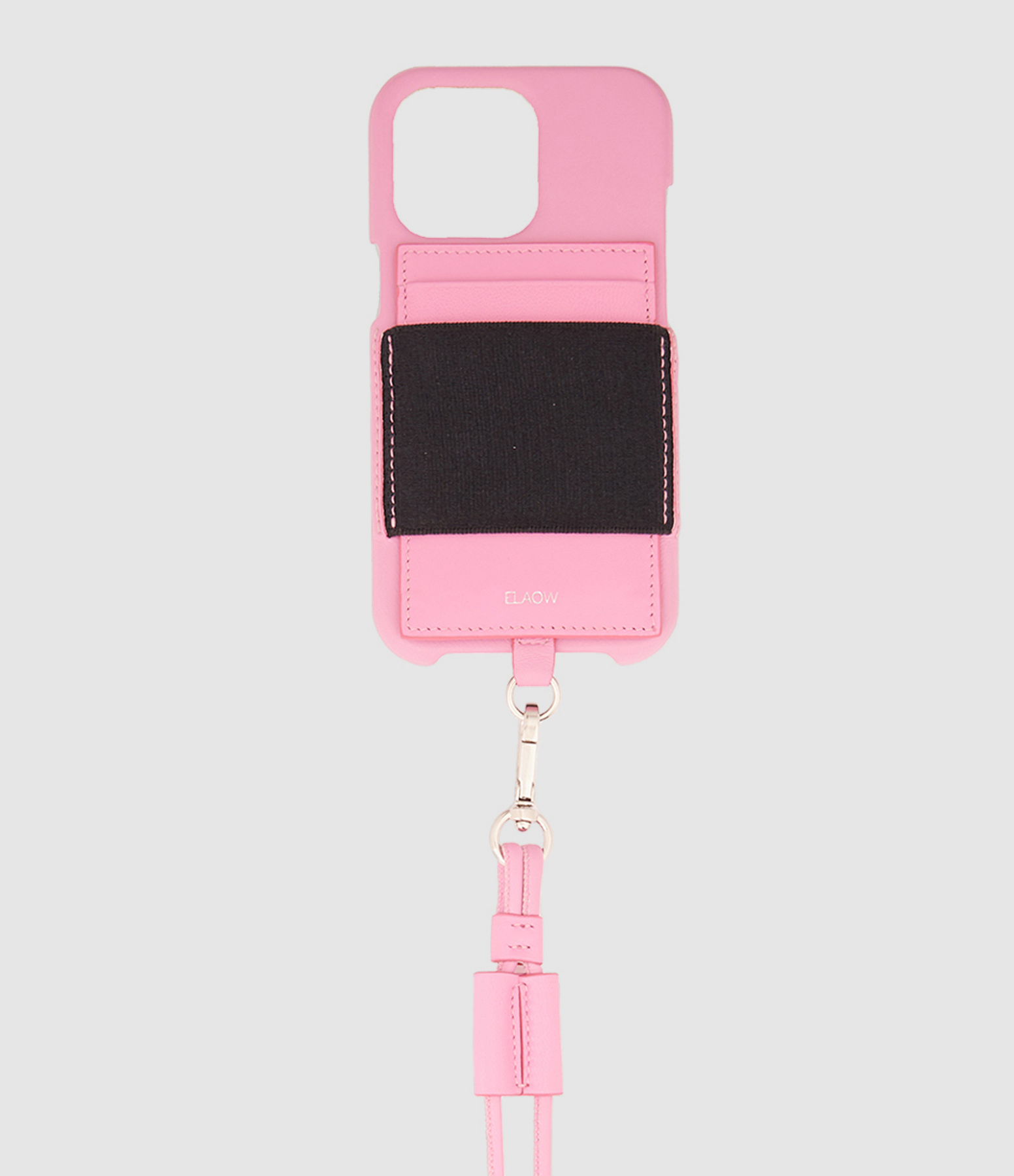 Coque Porte-cartes Cordon Cuir Rose