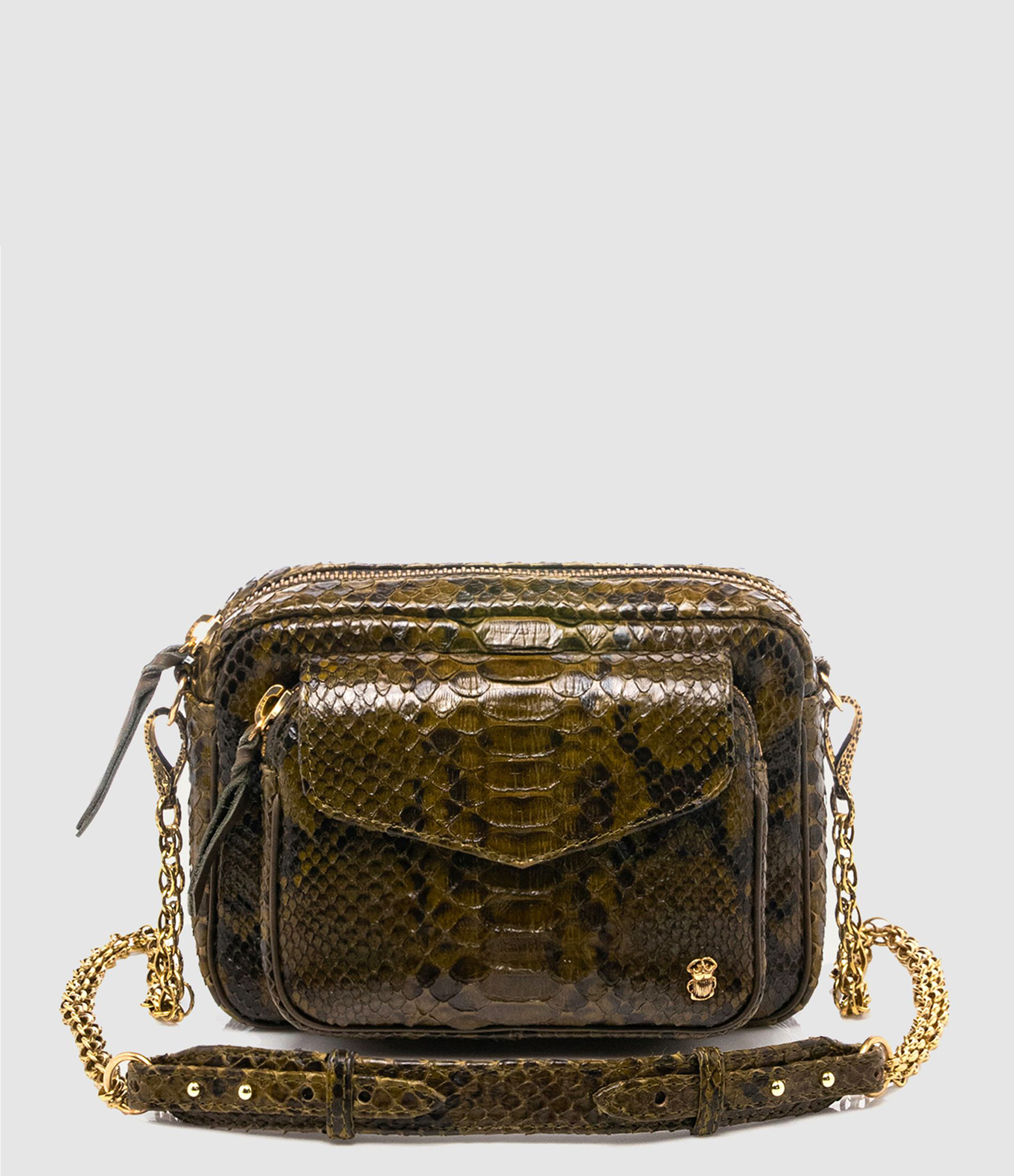 Sac Big Charly Python Kaki Foncé