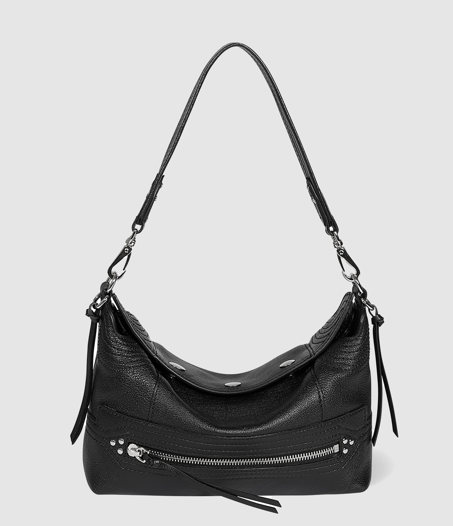 Sac Lucky Hobo Small Noir Silver