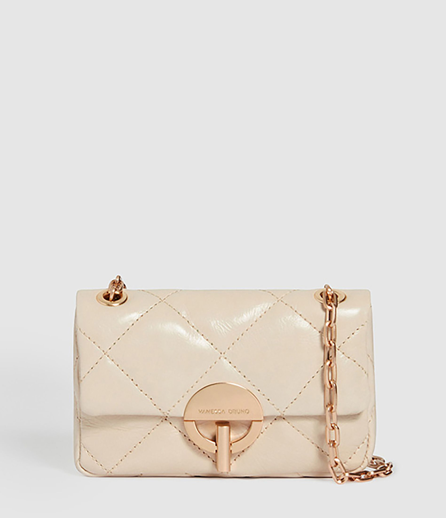 Petit Sac Moon Cuir Verni Sable