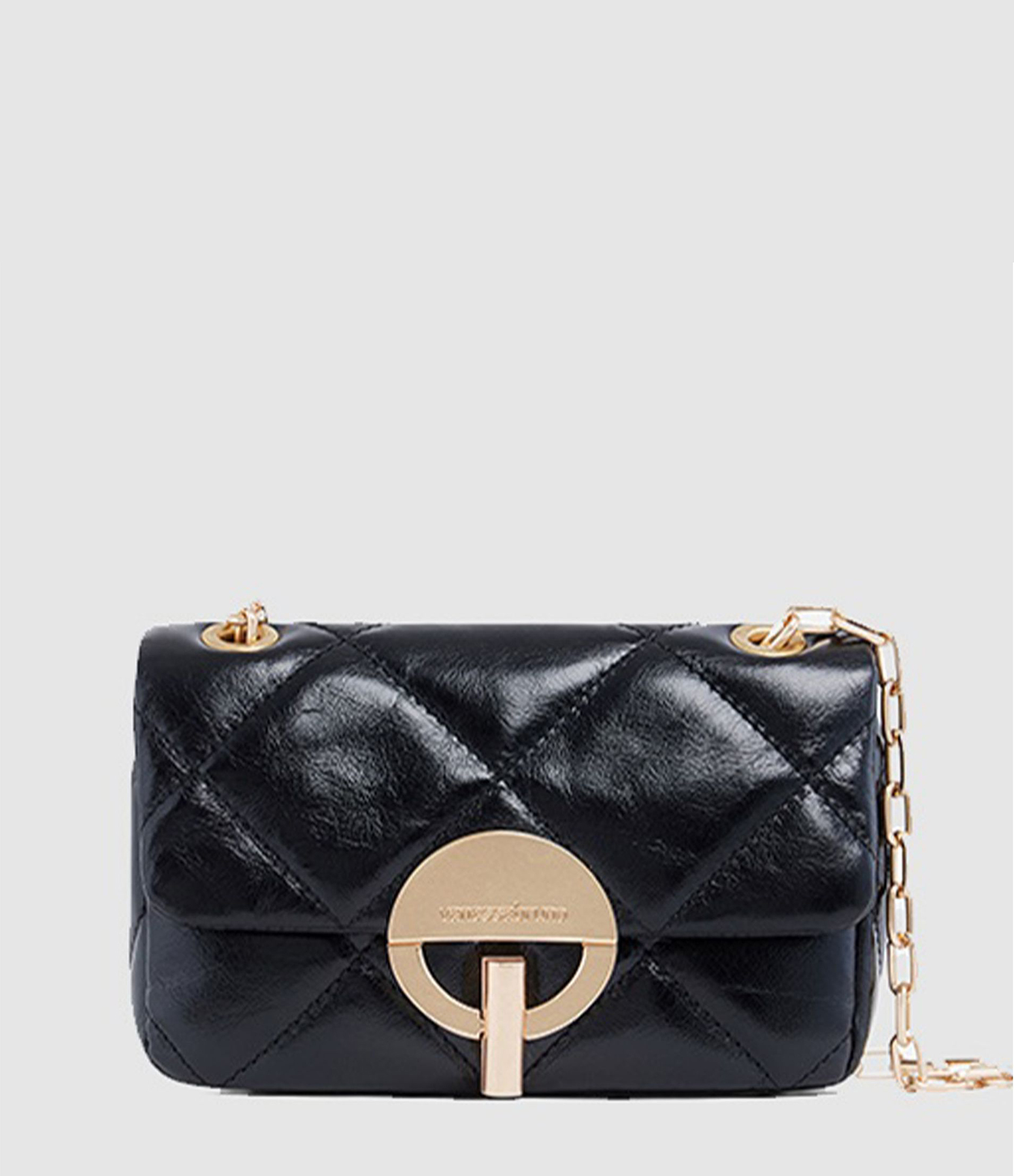 Petit Sac Moon Cuir Verni Noir
