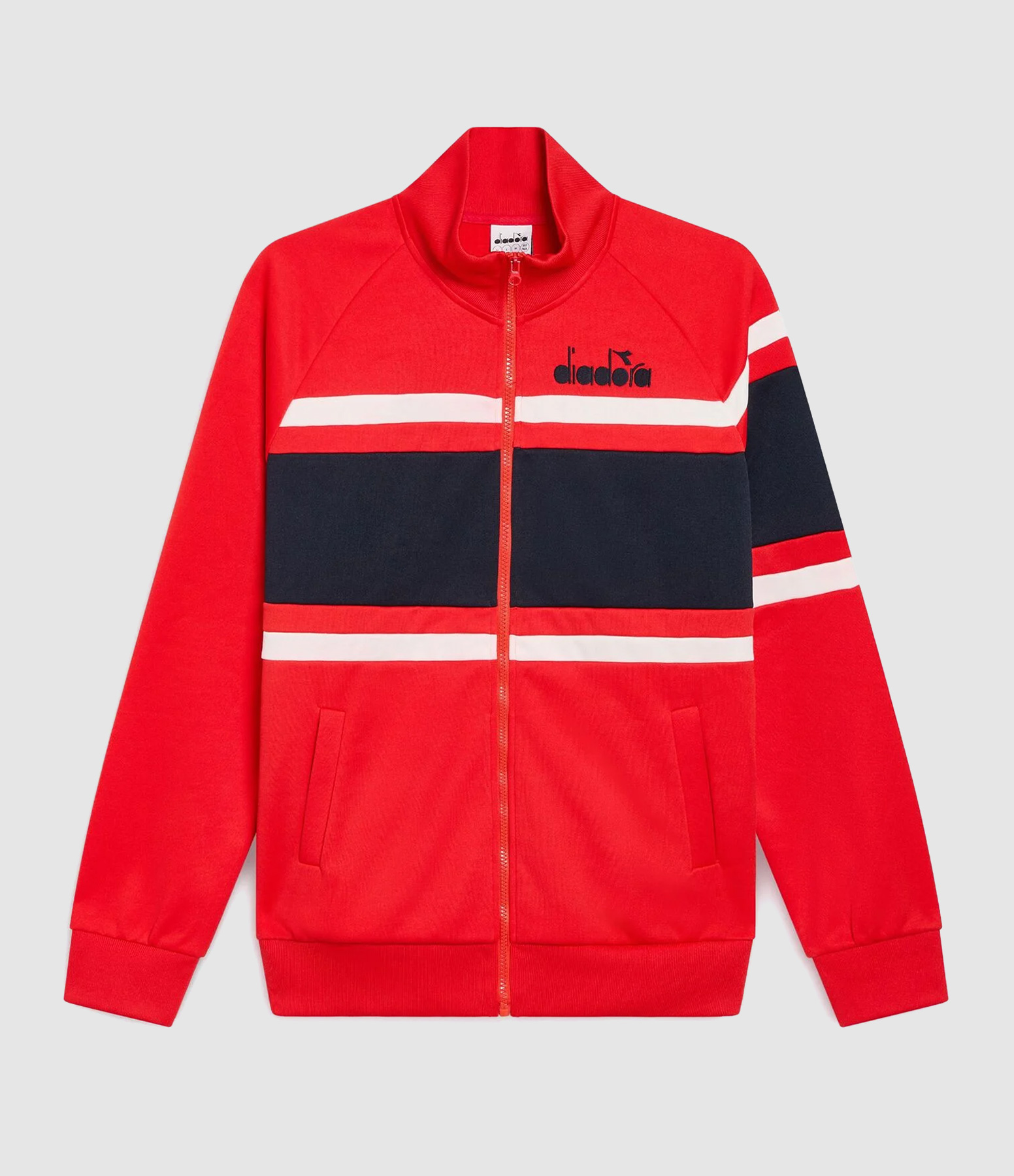 Veste 80S Zippée Rouge Ardent