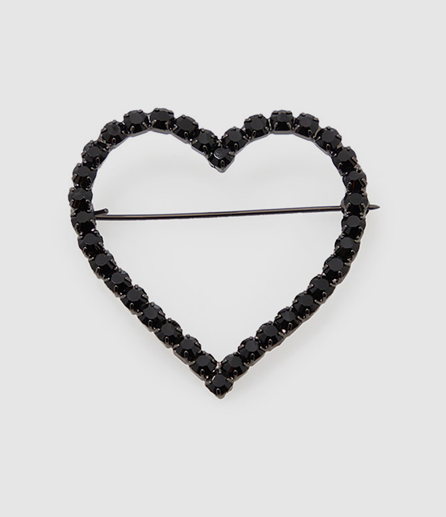 Broche Aston Cœur Strass Noir