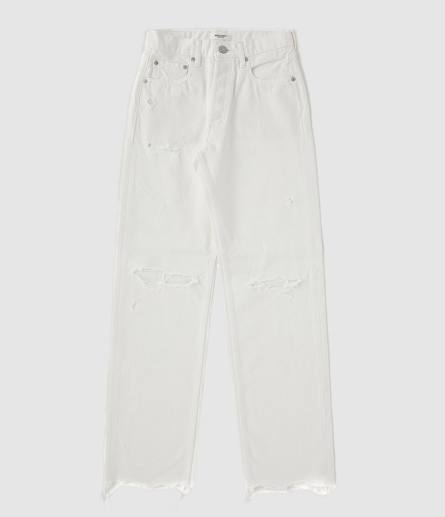 Jean Odessa Wide Straight Denim Blanc