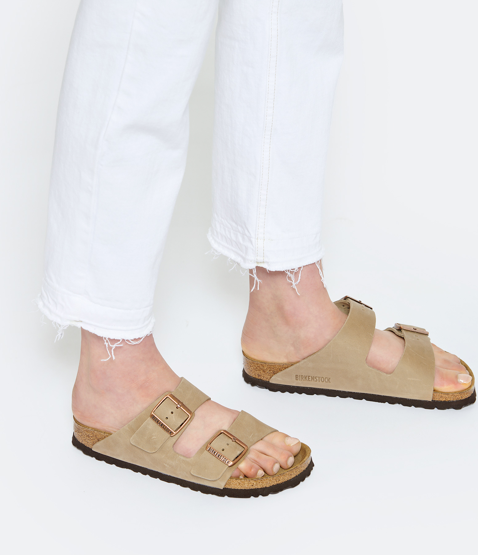 Sandales Arizona Cuir Tabacco Brown