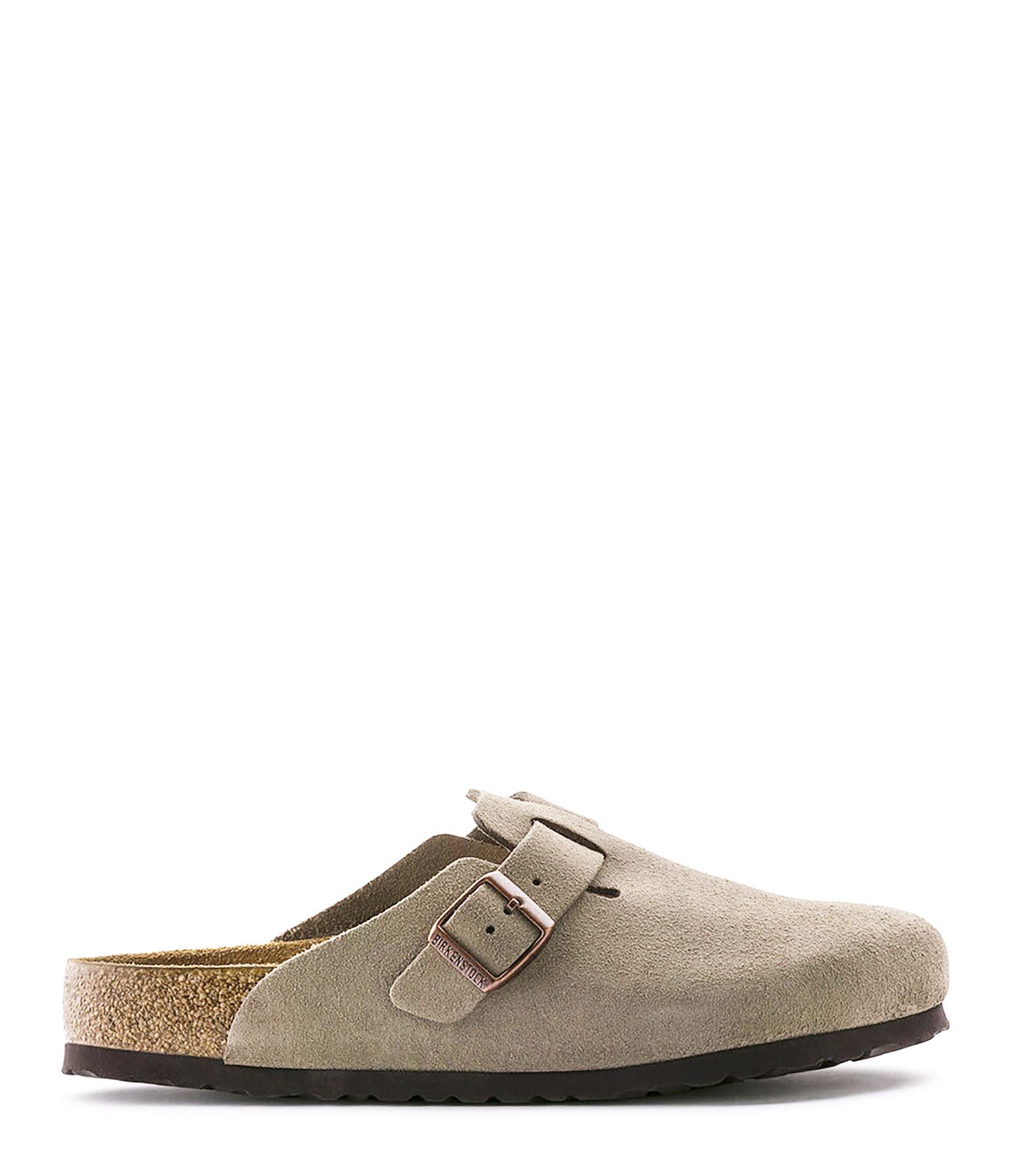 Sabots Boston Cuir Suédé Taupe, Modèle Étroit