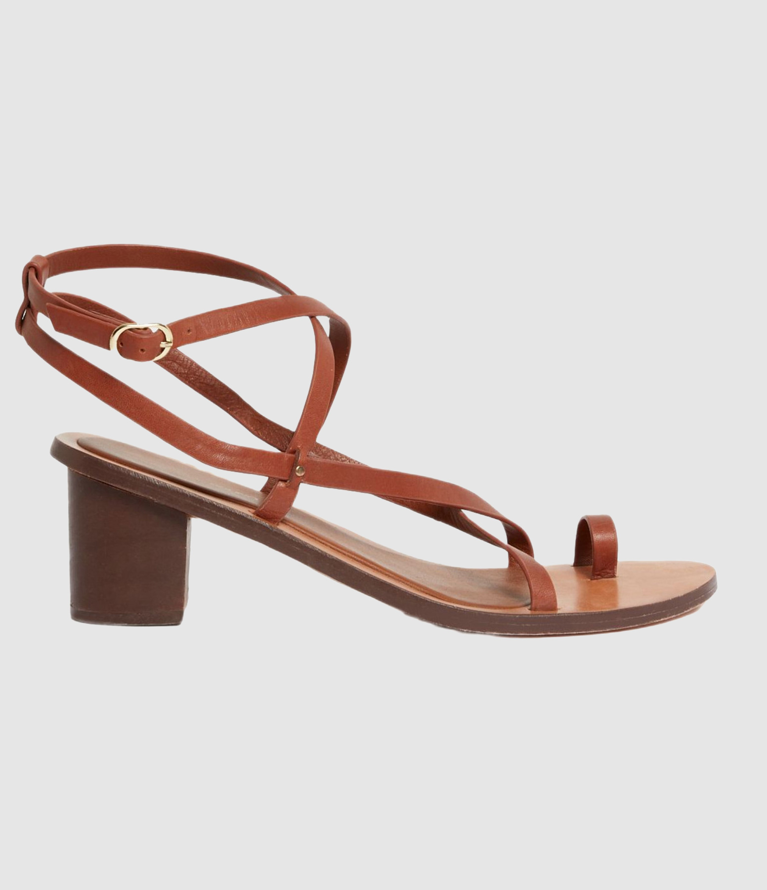 Sandales à Talons Cuir Cognac, Capsule Deià