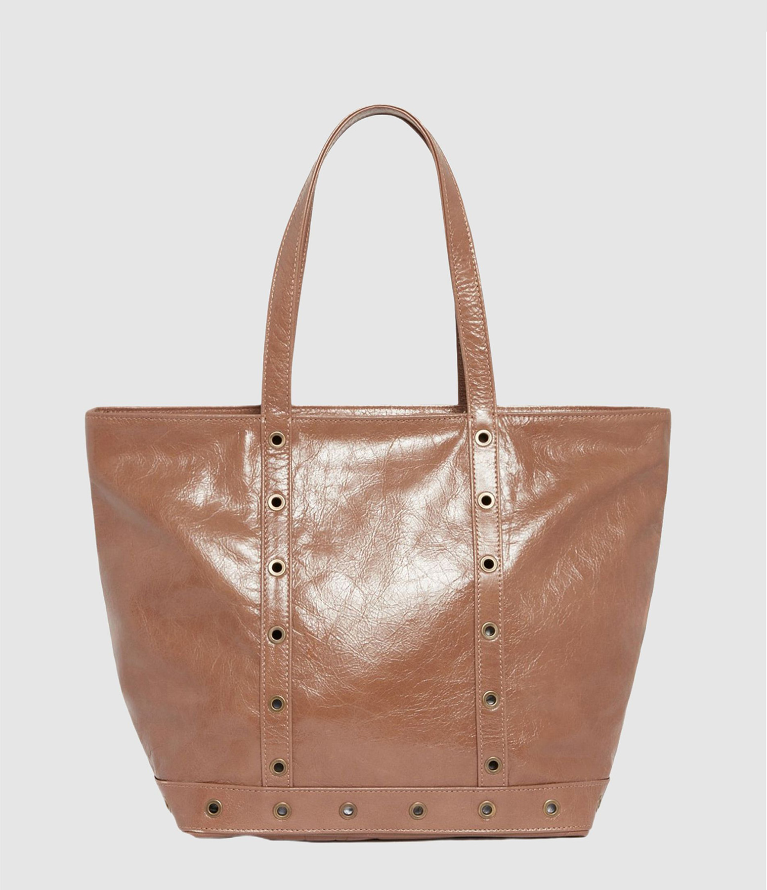 Cabas M Zippé Marron Glace
