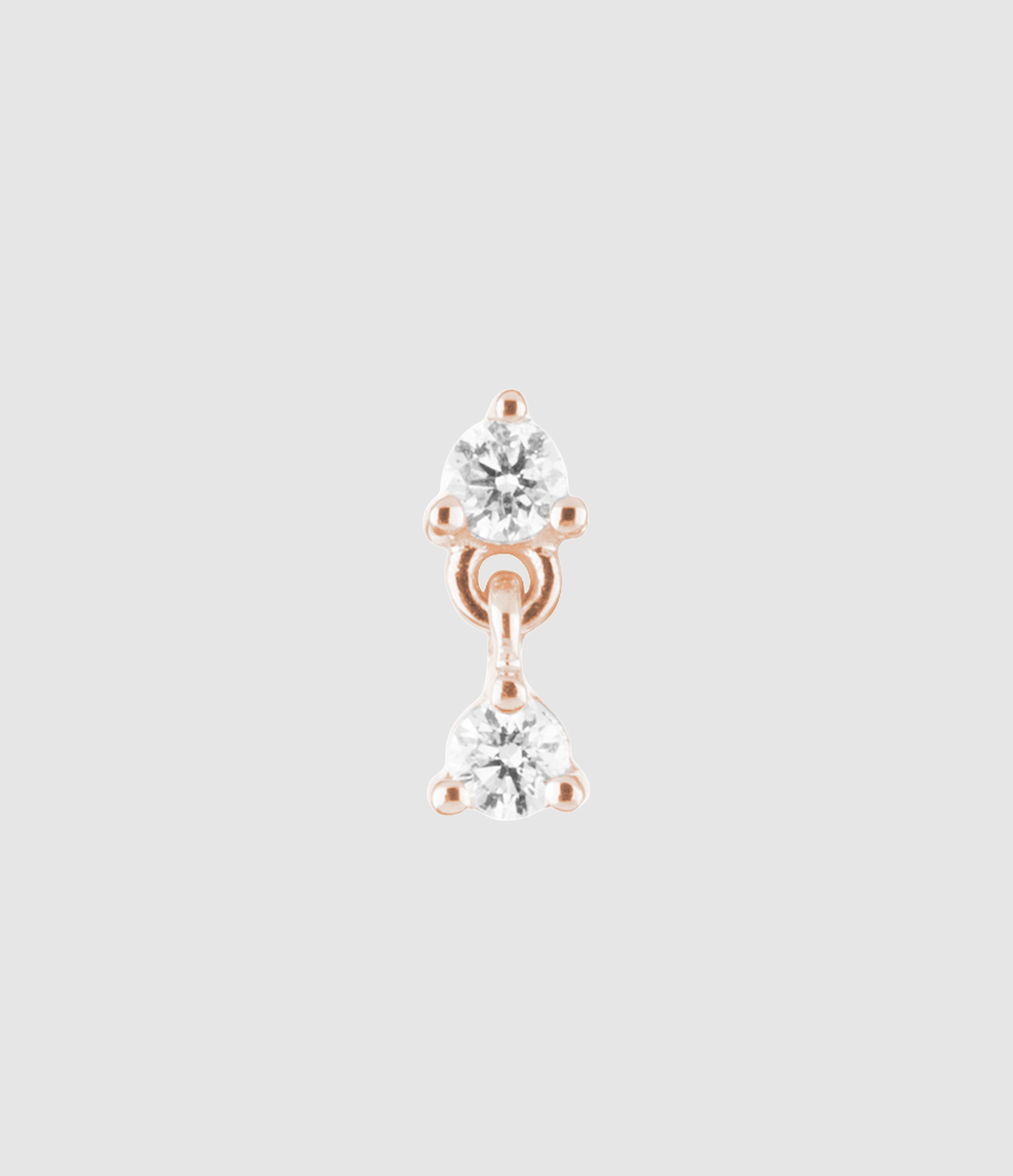 Infinity Boucle D'oreille Bouton Or Rose, Vendue à l'unité