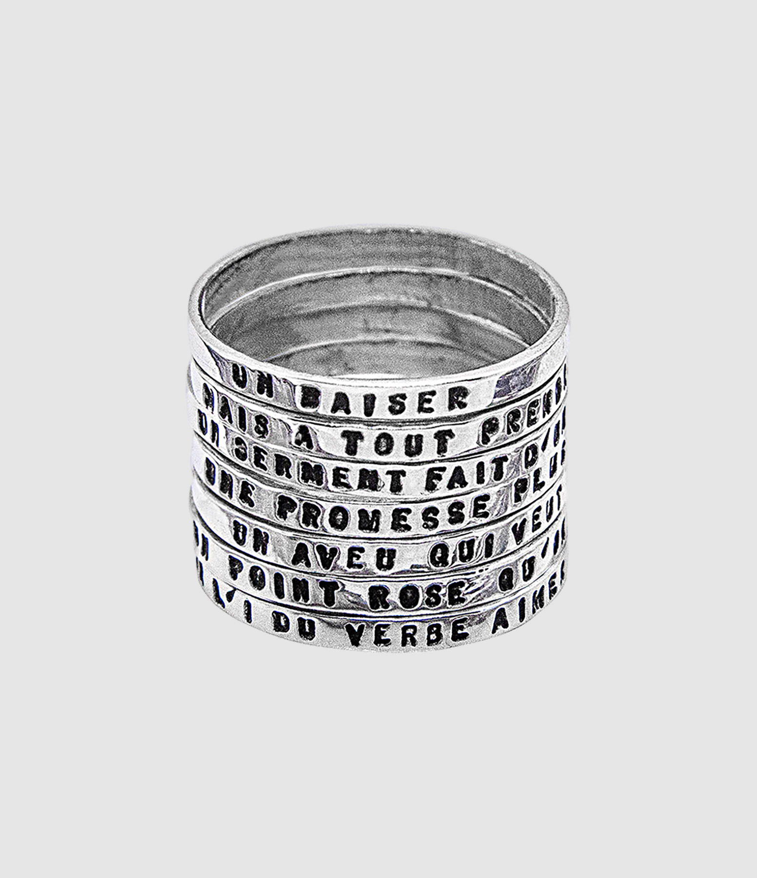 Bague 7 Rangs Edmond Rostand Un Baiser Argent