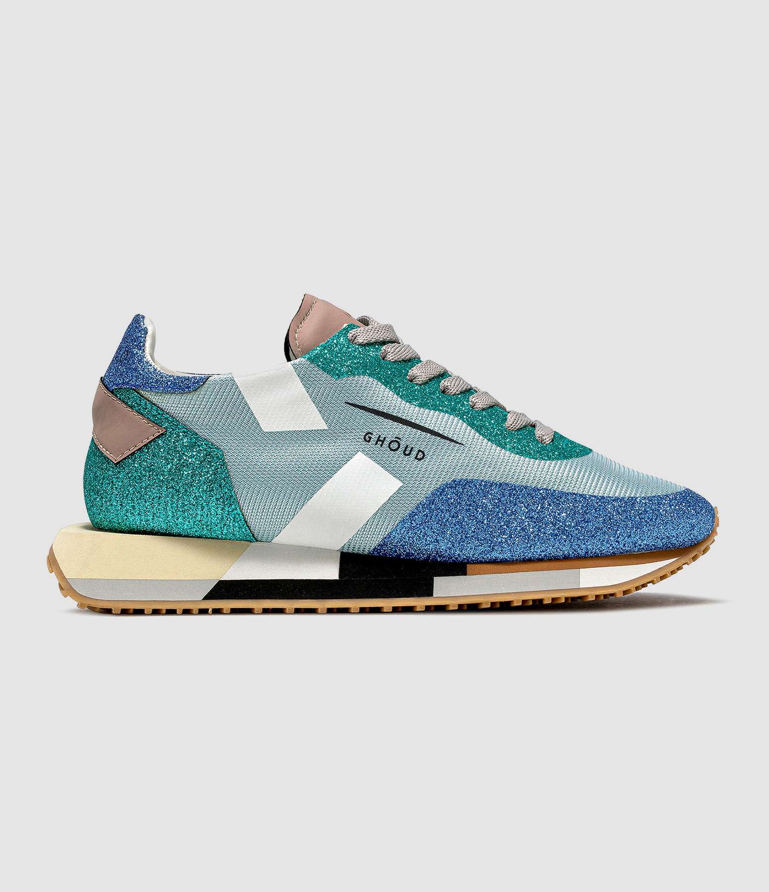 Baskets Star Low Wom  Mesh Glitter Sky Blue