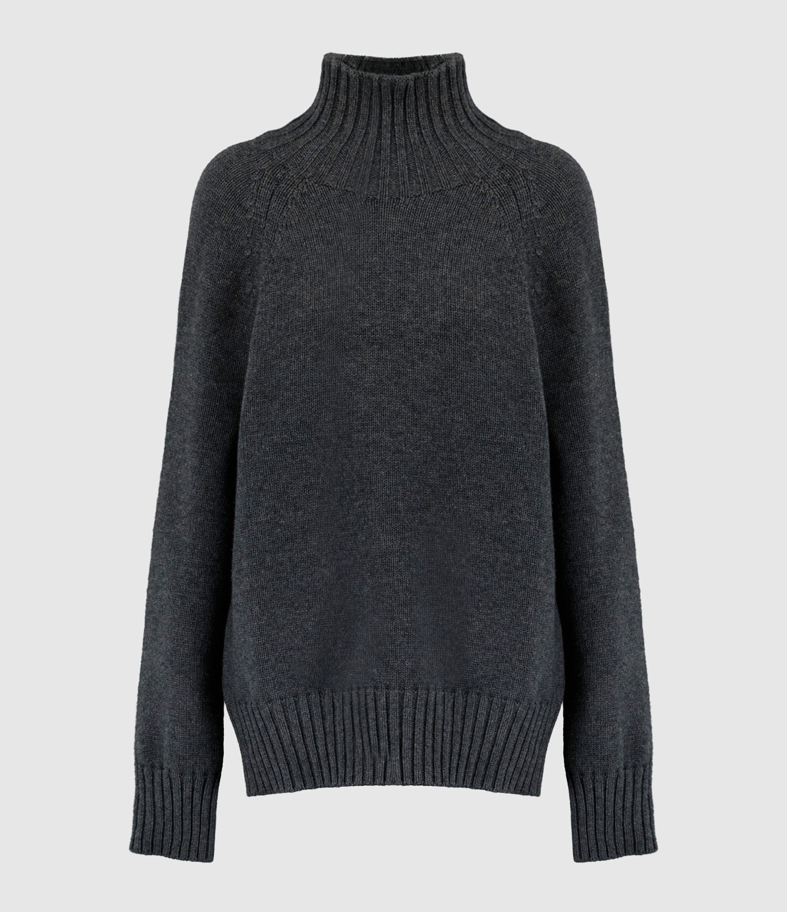 Pull Col Cheminée Mantova Laine Medium Gris