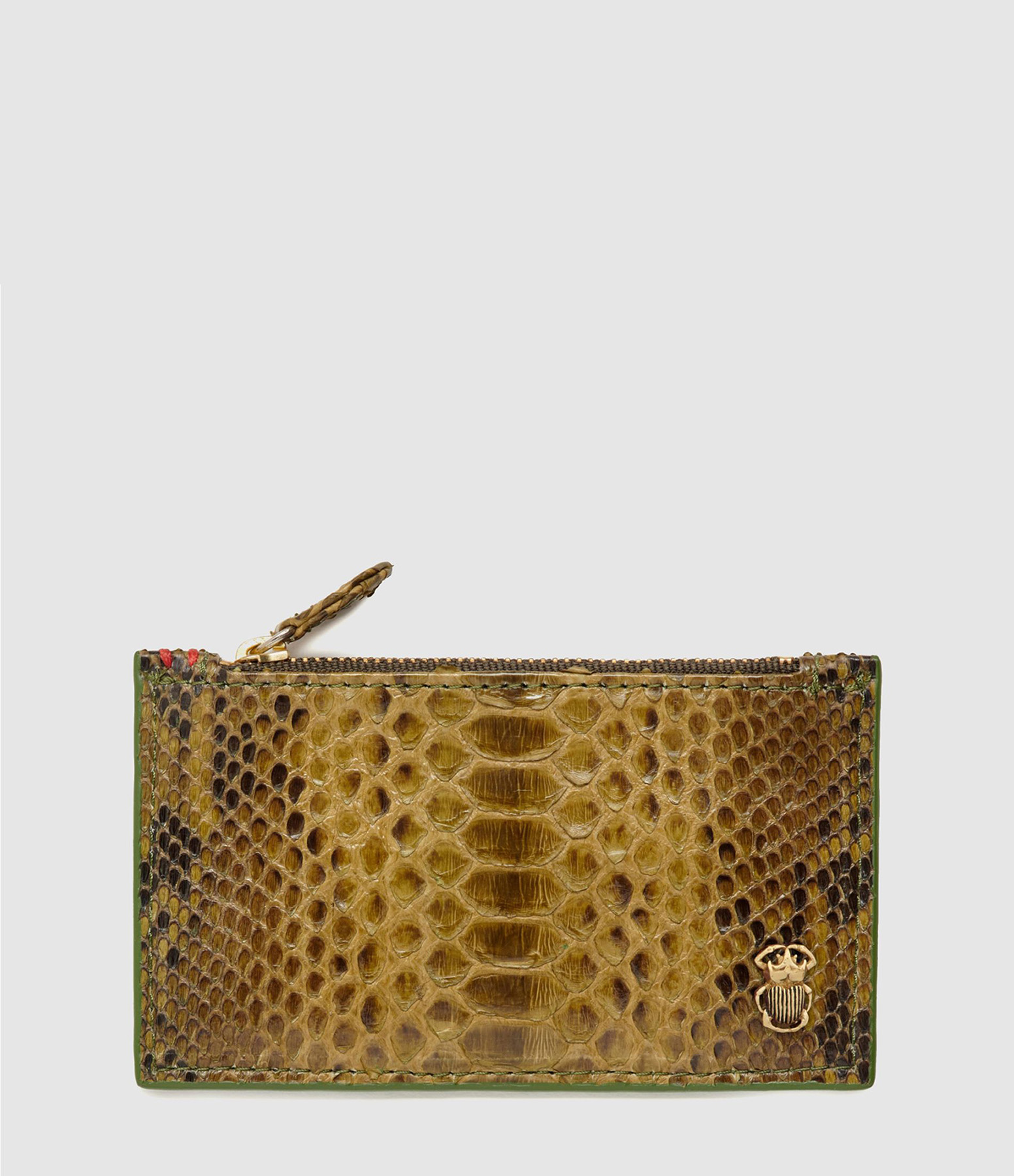 Porte-cartes Héléna Python Dark Kaki