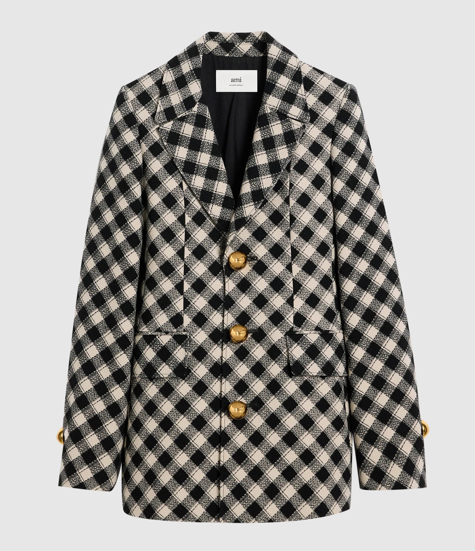 Veste Trois Boutons Laine Multicolore