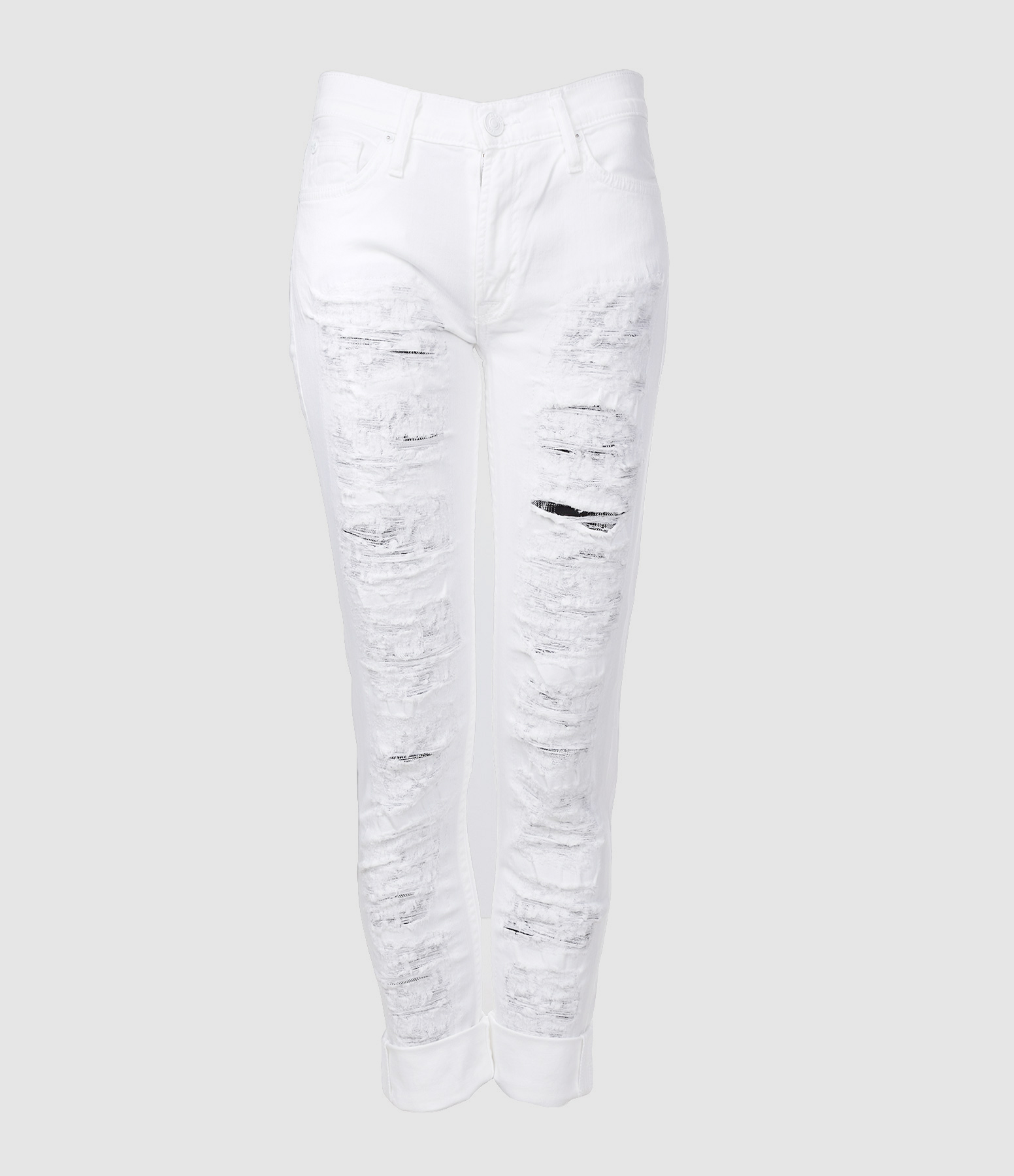 Jean Melissa Midrise Skinny Destroy Blanc