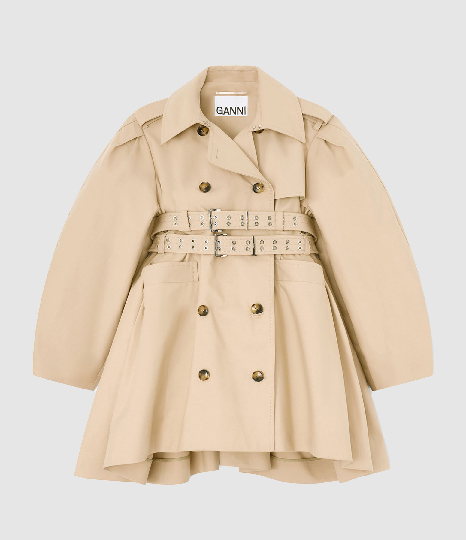 Trench Peplum Warm Sand
