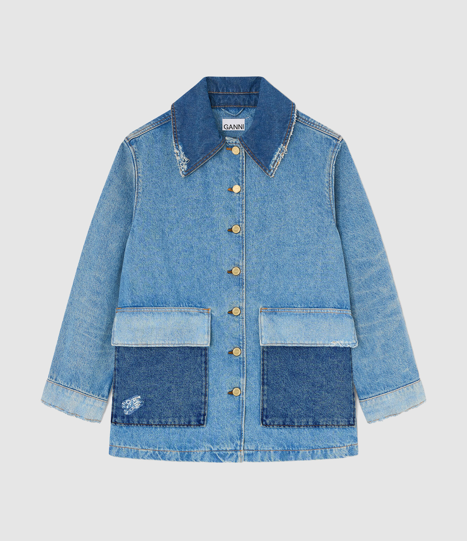 Veste Patchwork Denim Mid Blue Vintage