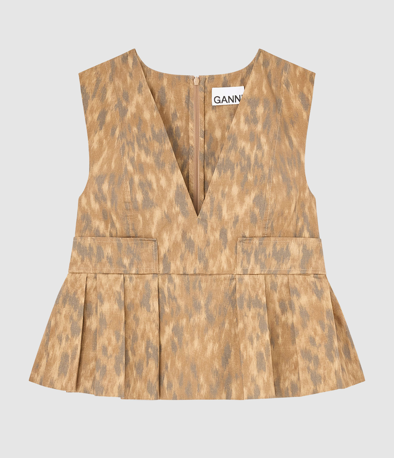 Blouse Printed V-Neck Burro