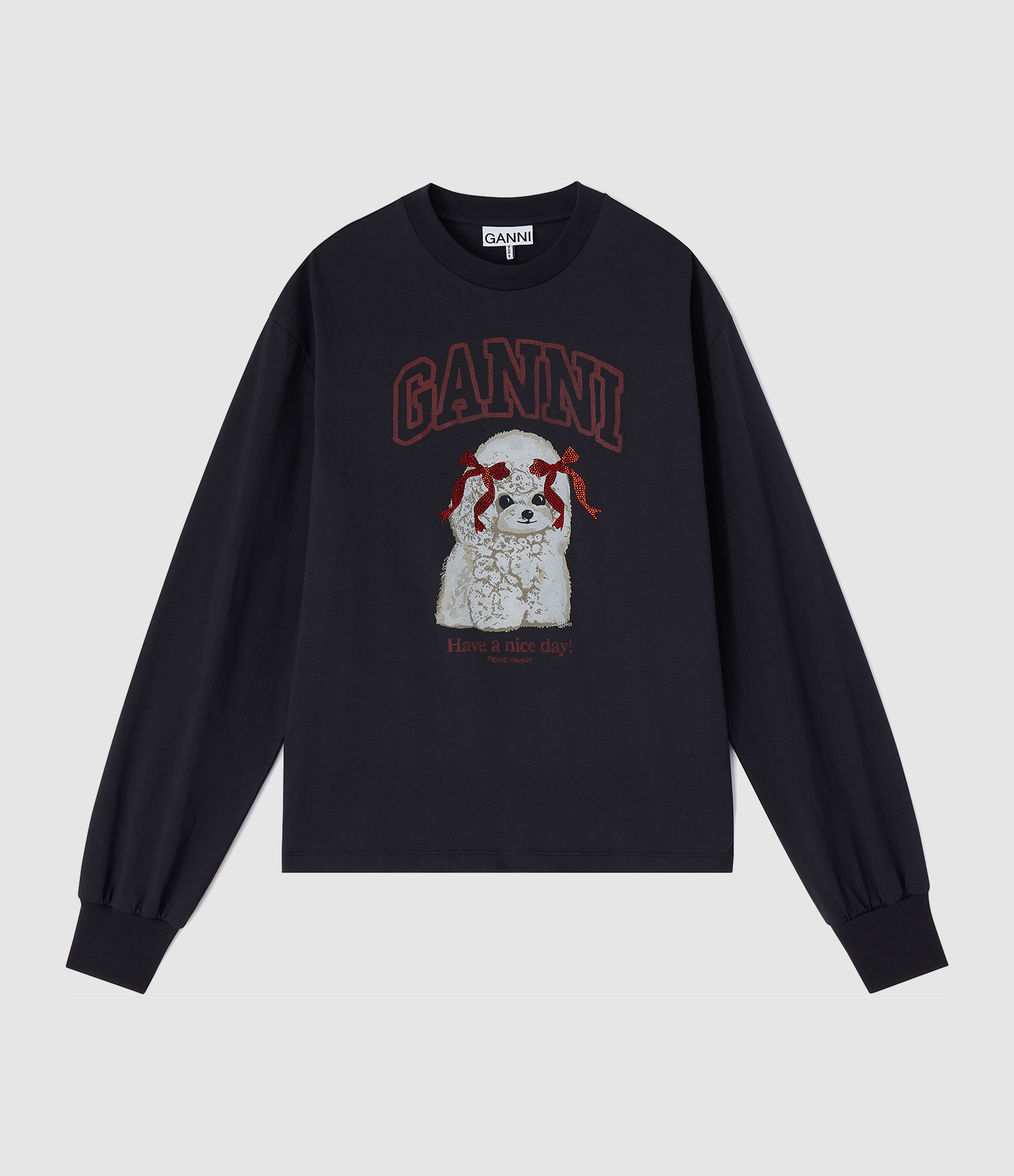 T-Shirt Basic Cotton Relaxed Puddle Print Phantom