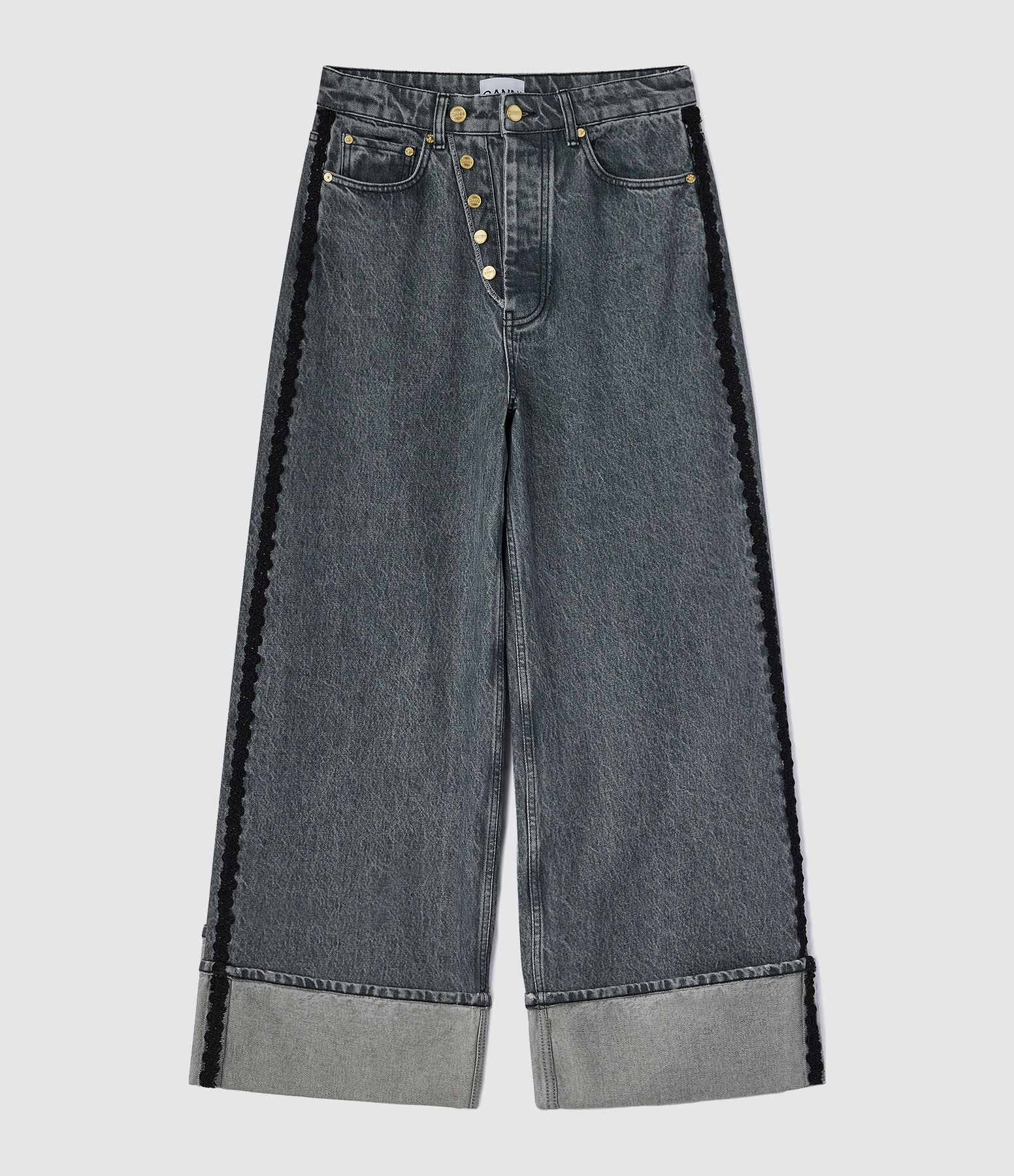 Jean Rigid Denim Double Fly Baggy Slate Grey