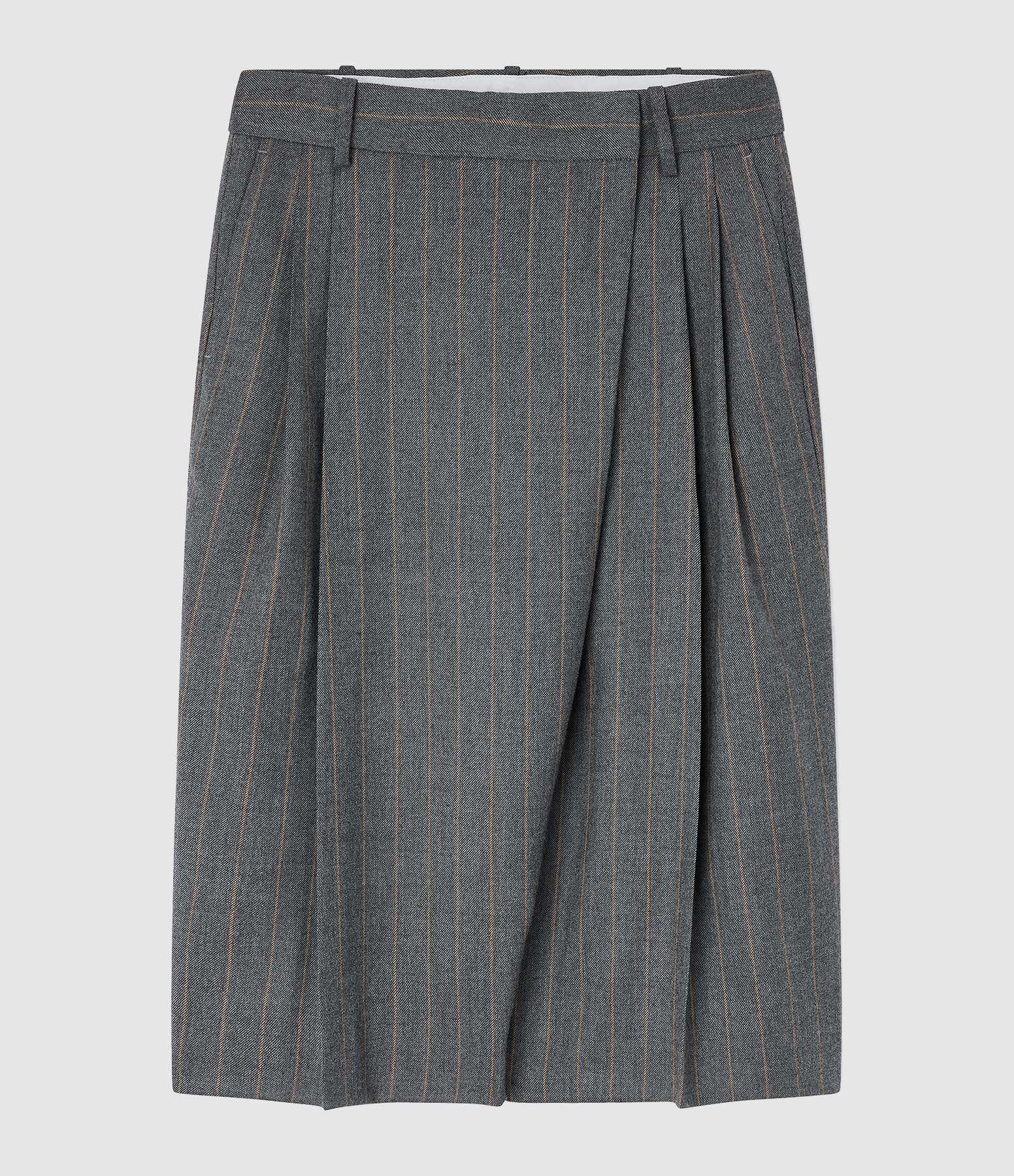 Shorts Wool stripe wrap Pewter Melange