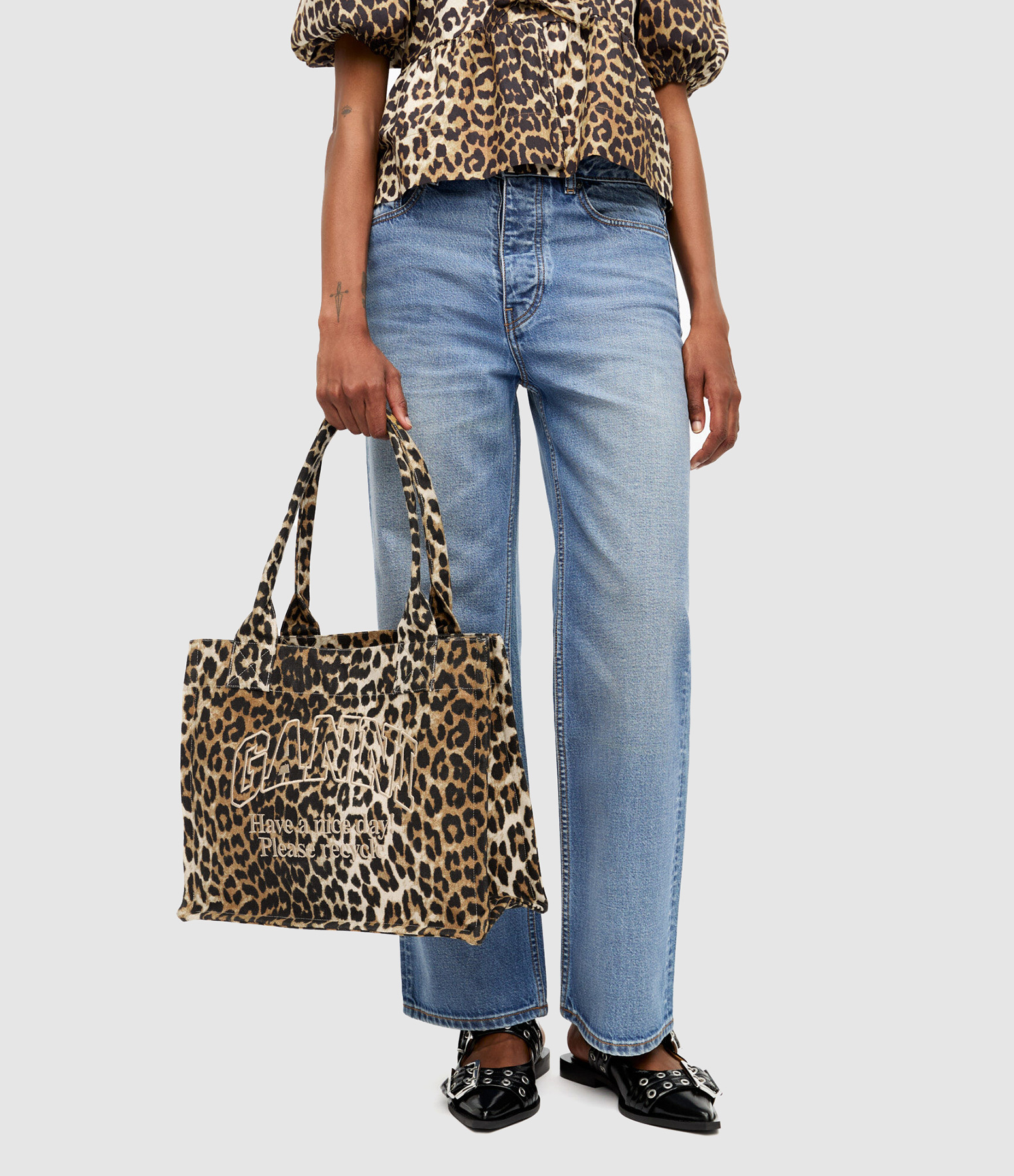 Sac Large Easy Shopper Pocket Print Leopard