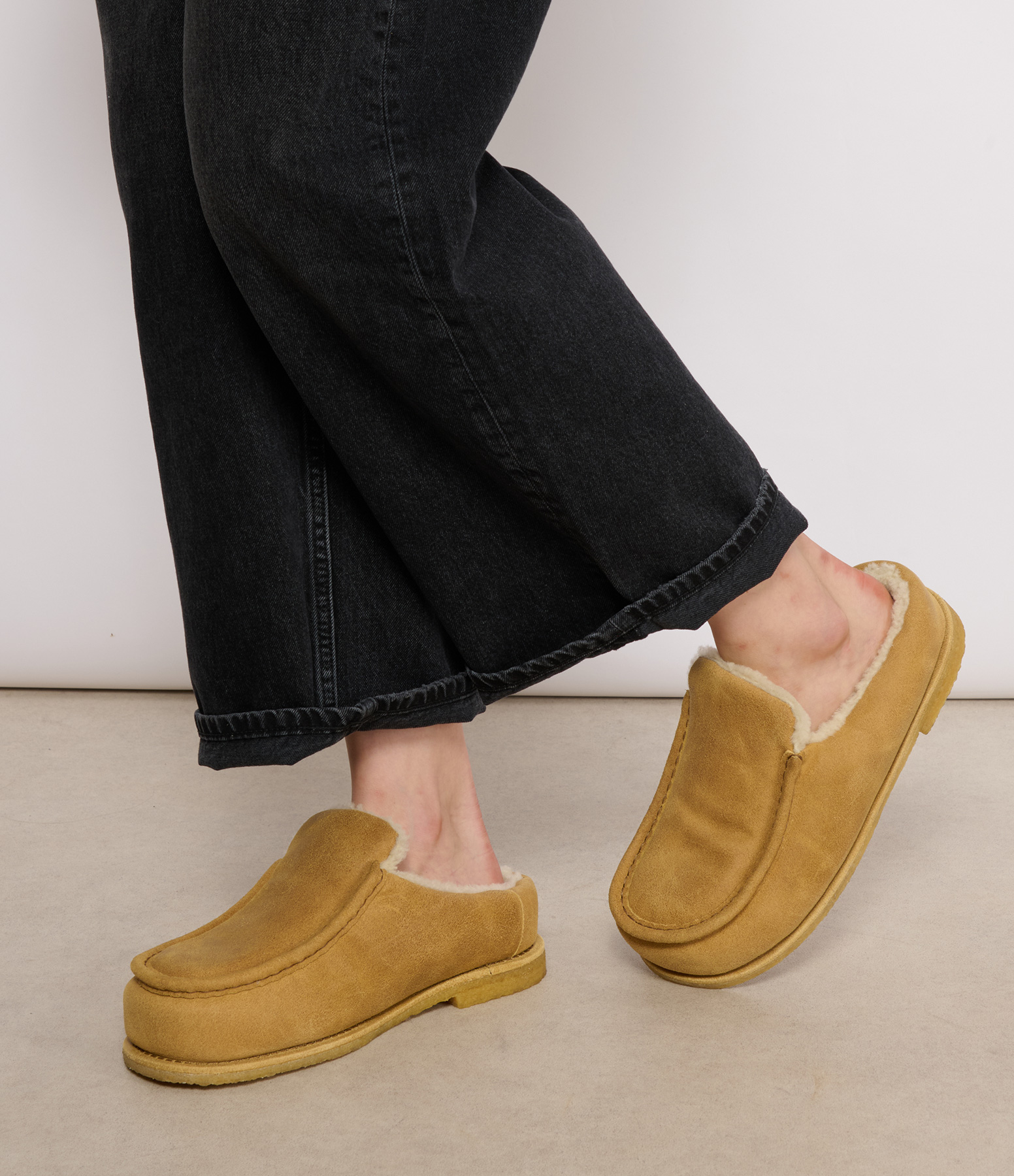Mules Medium Fourrure Beige