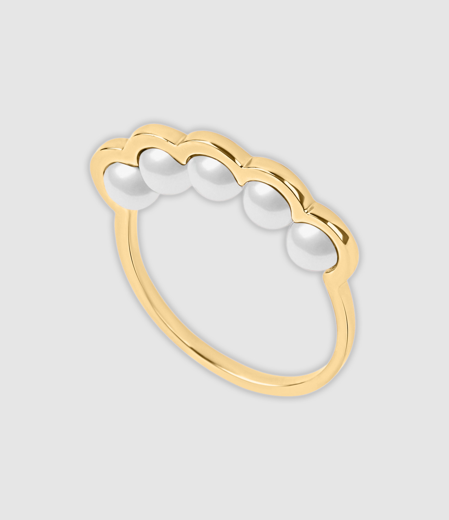 Bague Coco Beach Cinq Perles de Culture Or Jaune
