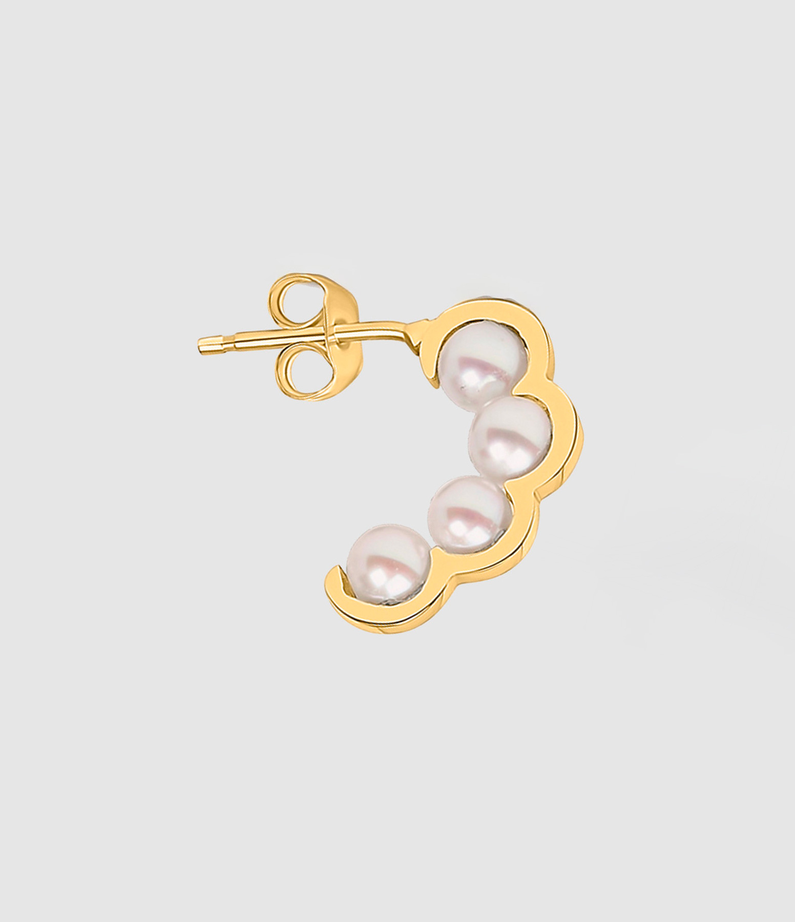 Boucle d'oreille Coco Beach Quatre Perles de Culture Or Jaune (vendue à l'unité)