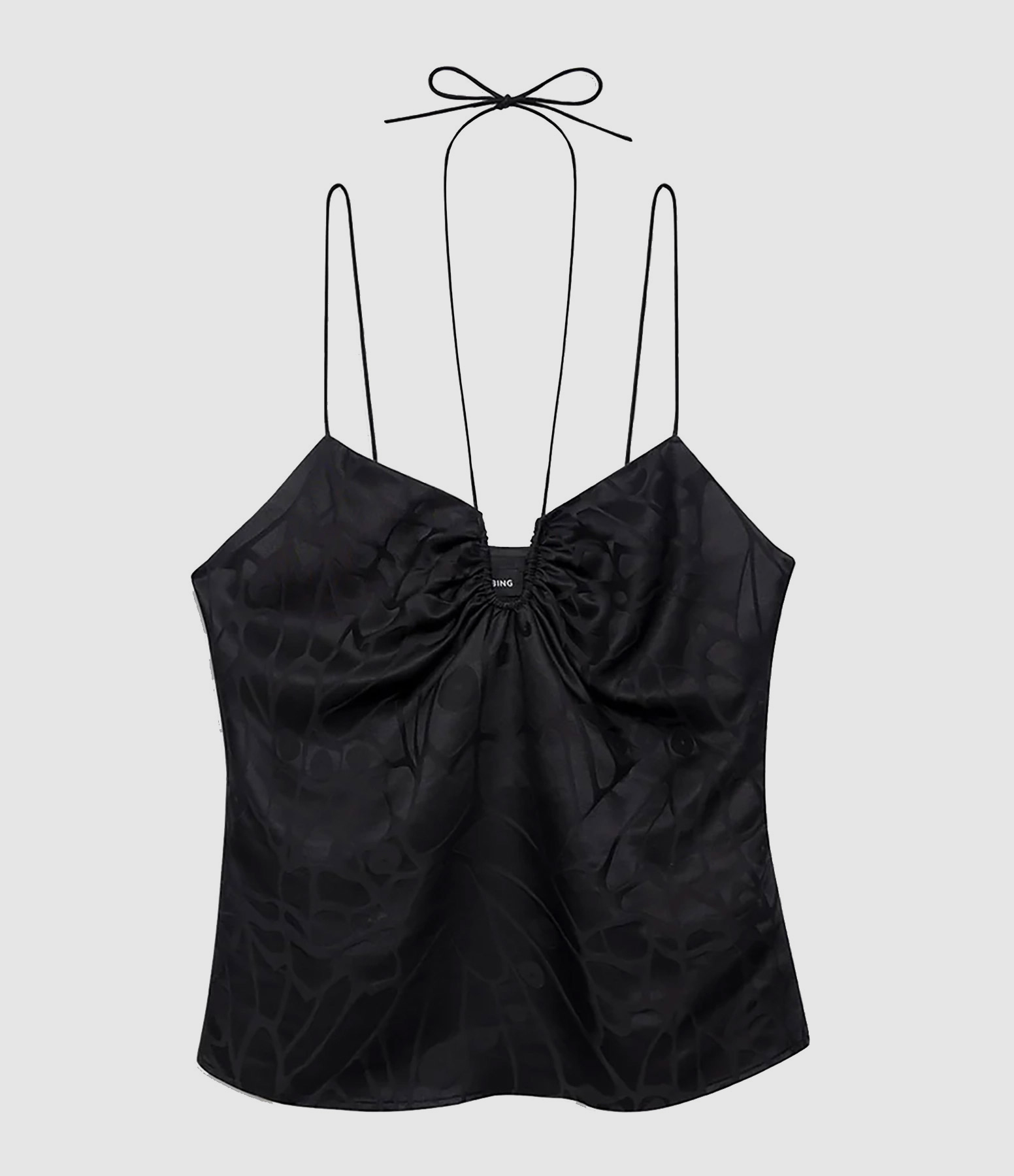 Top Papillon Soie Noir