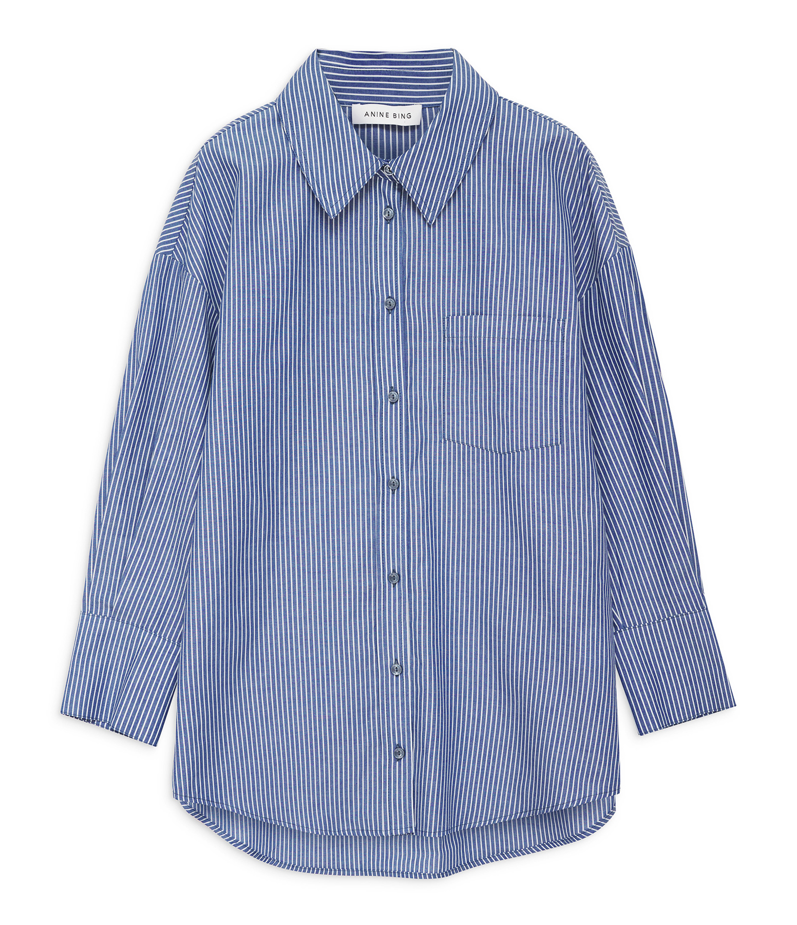 Chemise Mika Coton Rayures Bleu Blanc