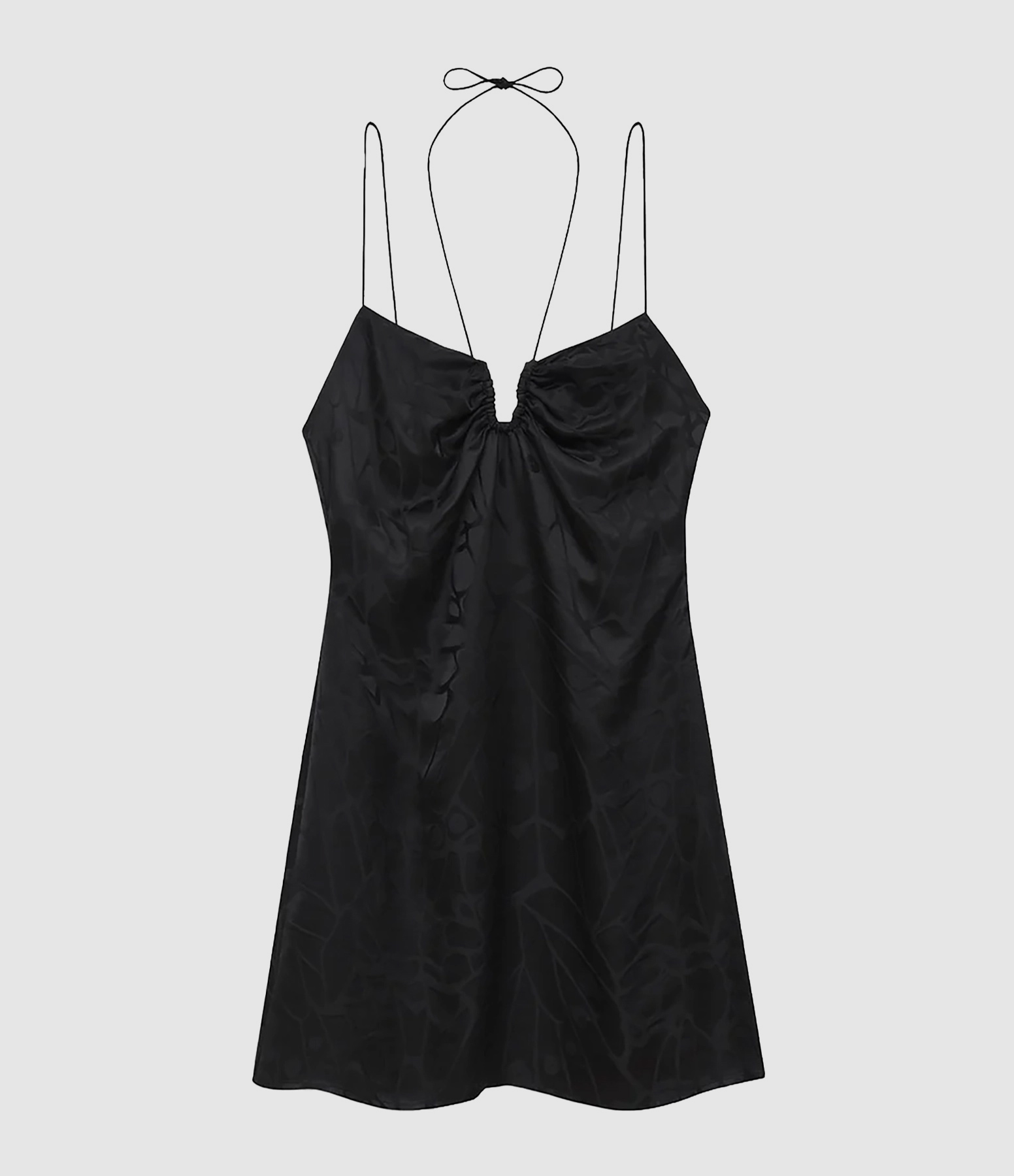 Robe Courte Papillon Soie Noir