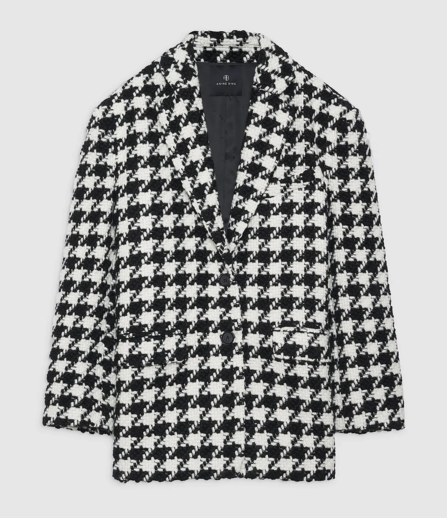 Veste Blazer Quinn Pied de Poule Noir Blanc