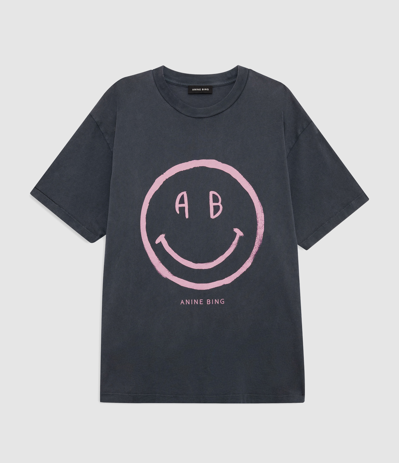 Tee Shirt Smiley Cade Washed Grey