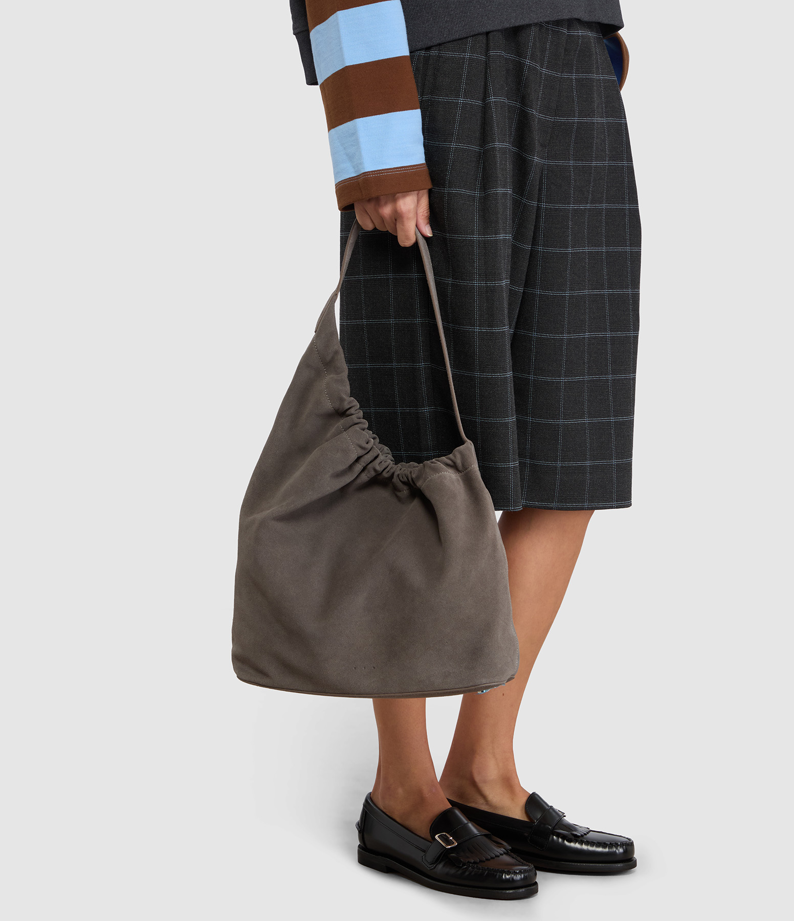 Sac Demi Lune Cloud Suede Dark Taupe