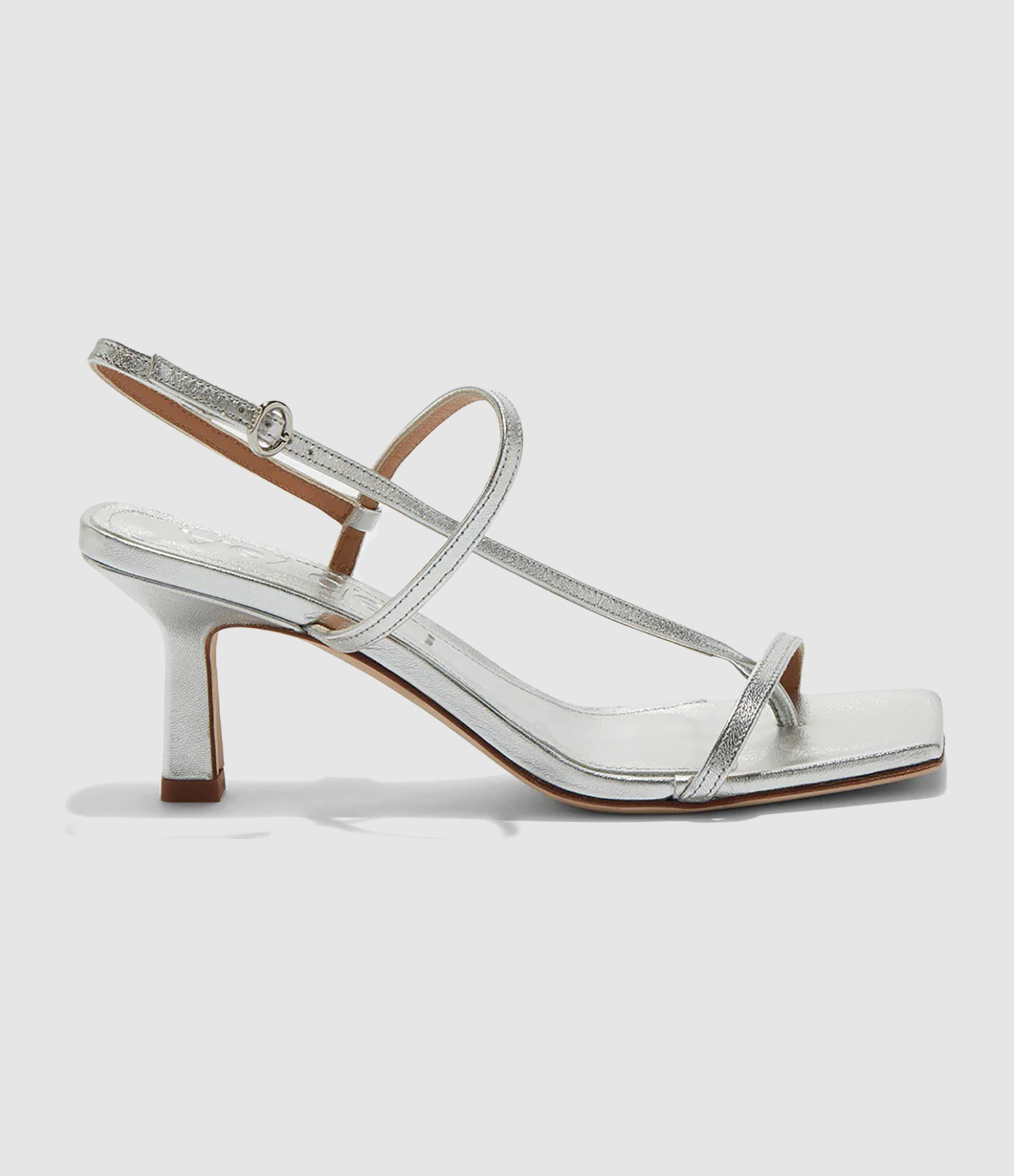 Sandales à Talons Elise Laminated Silver