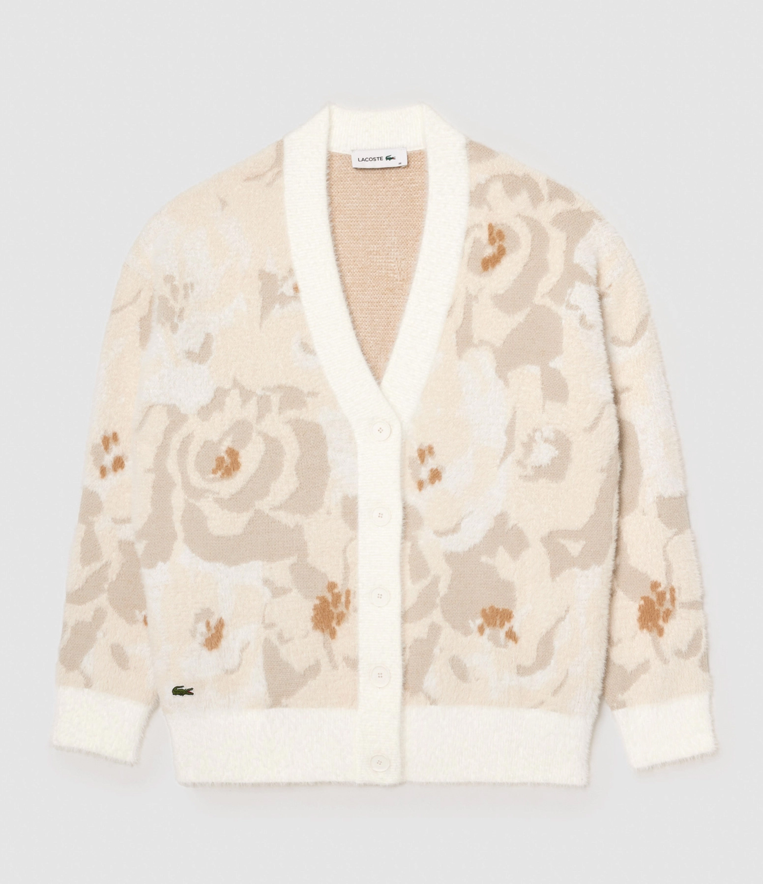 Cardigan Jacquard Intarsia Motif Floral