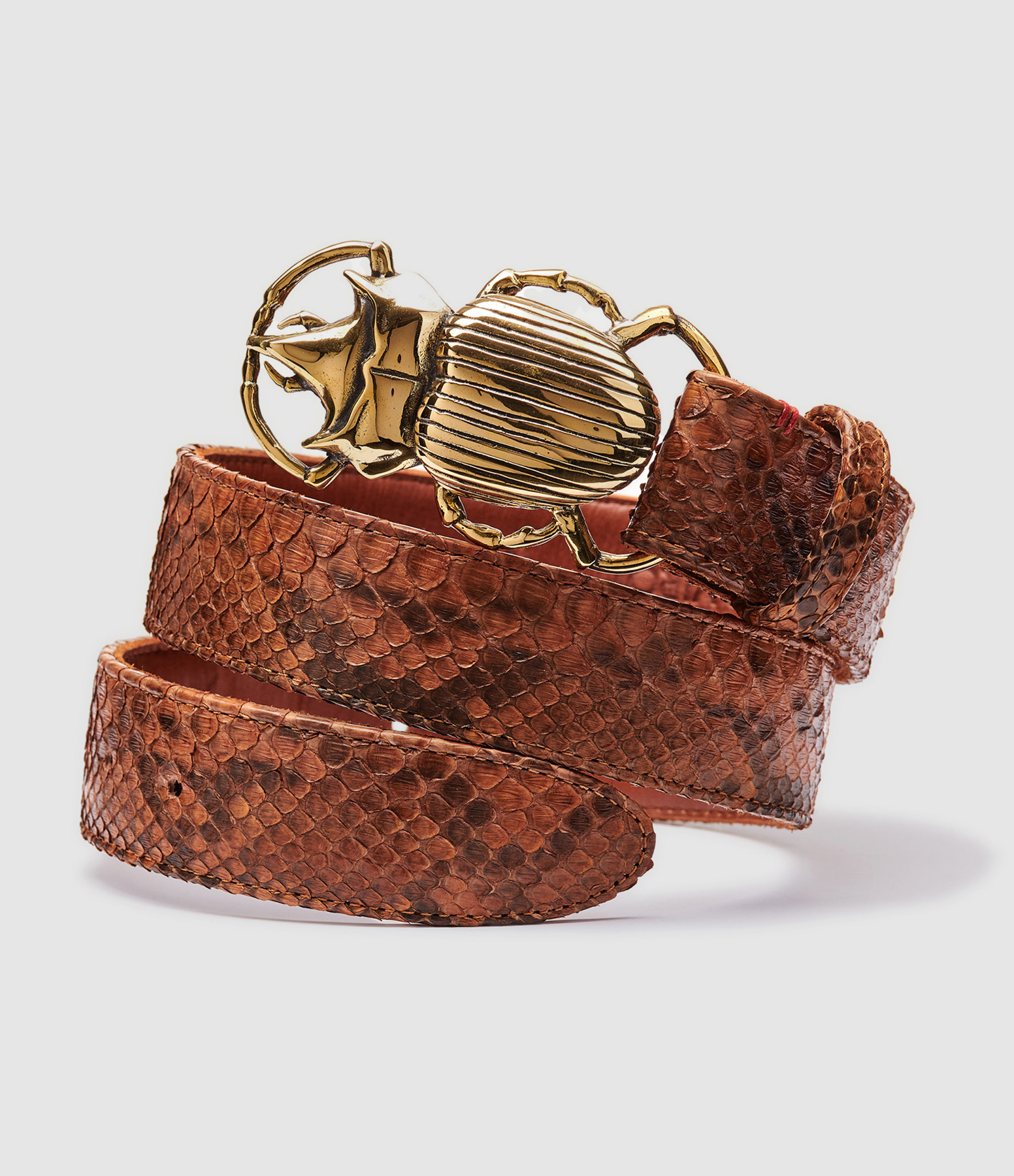 Ceinture pour homme en vraie python bk,couleur bleu nuit nacré et roche
