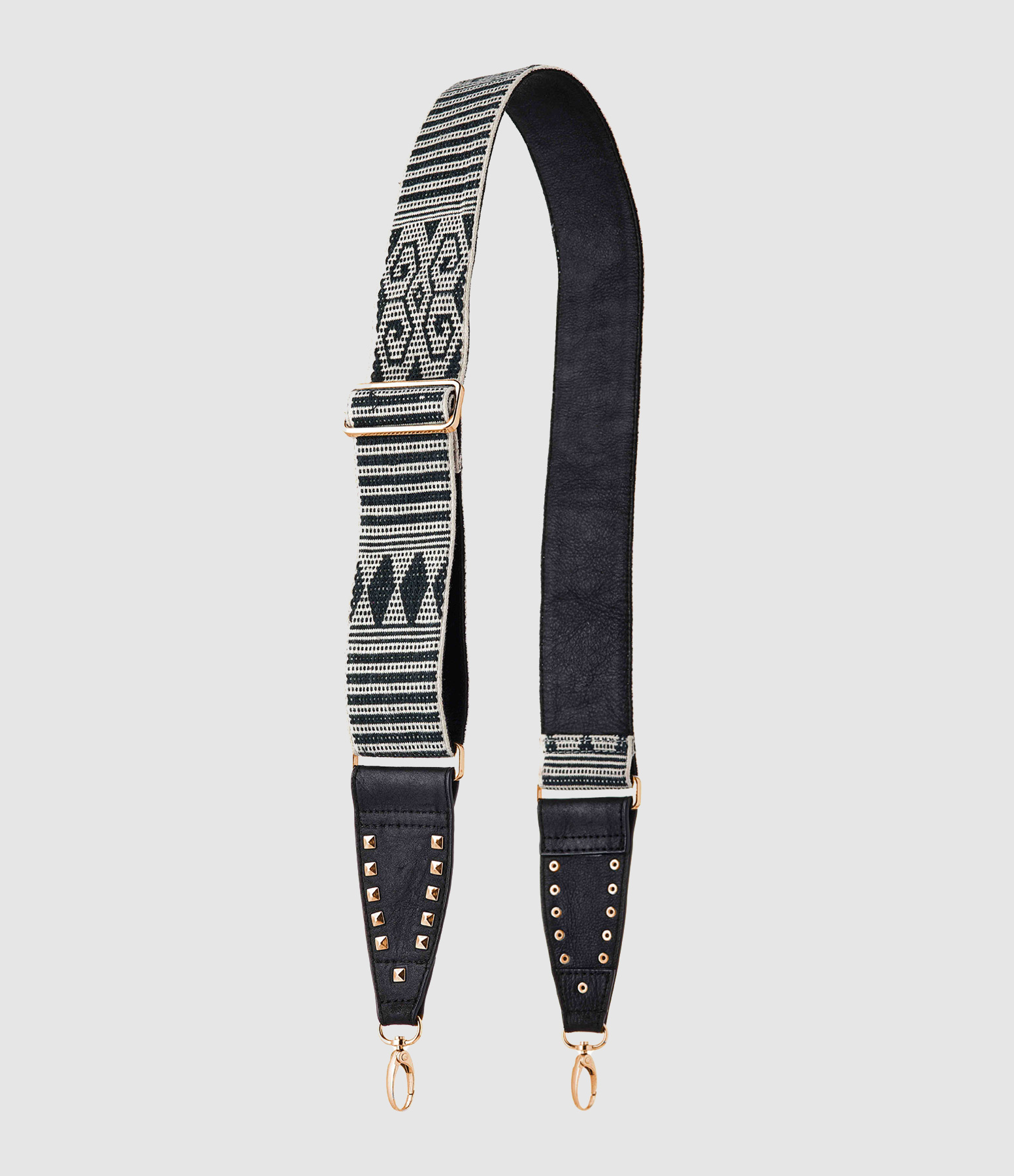 Bandoulière Tissée Noir Doré