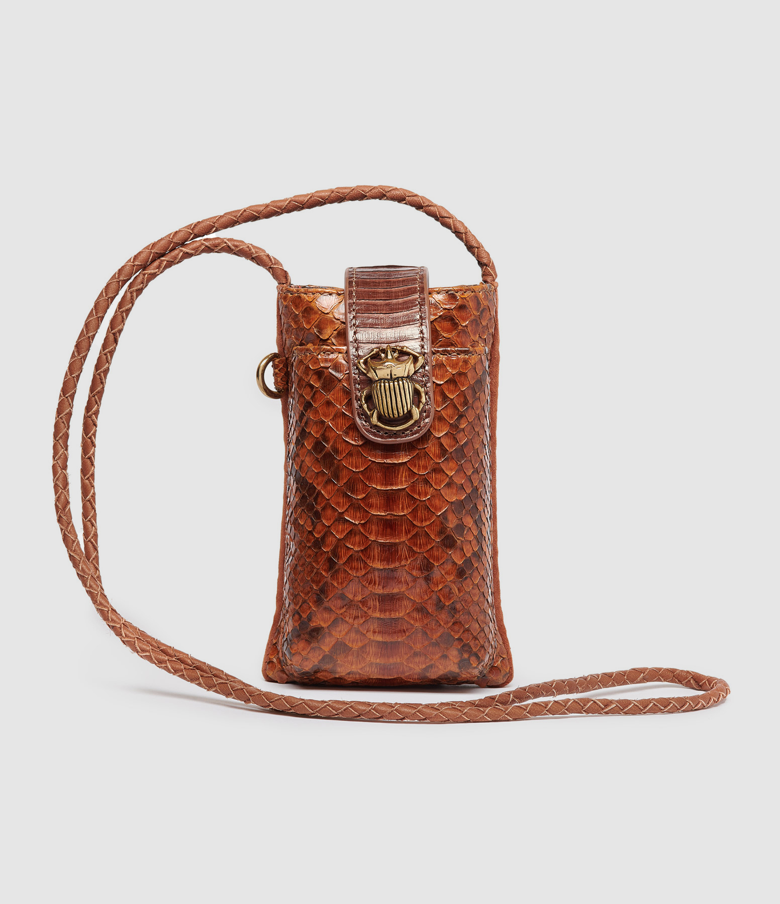 Porte-téléphone Double Marcus Python Moka
