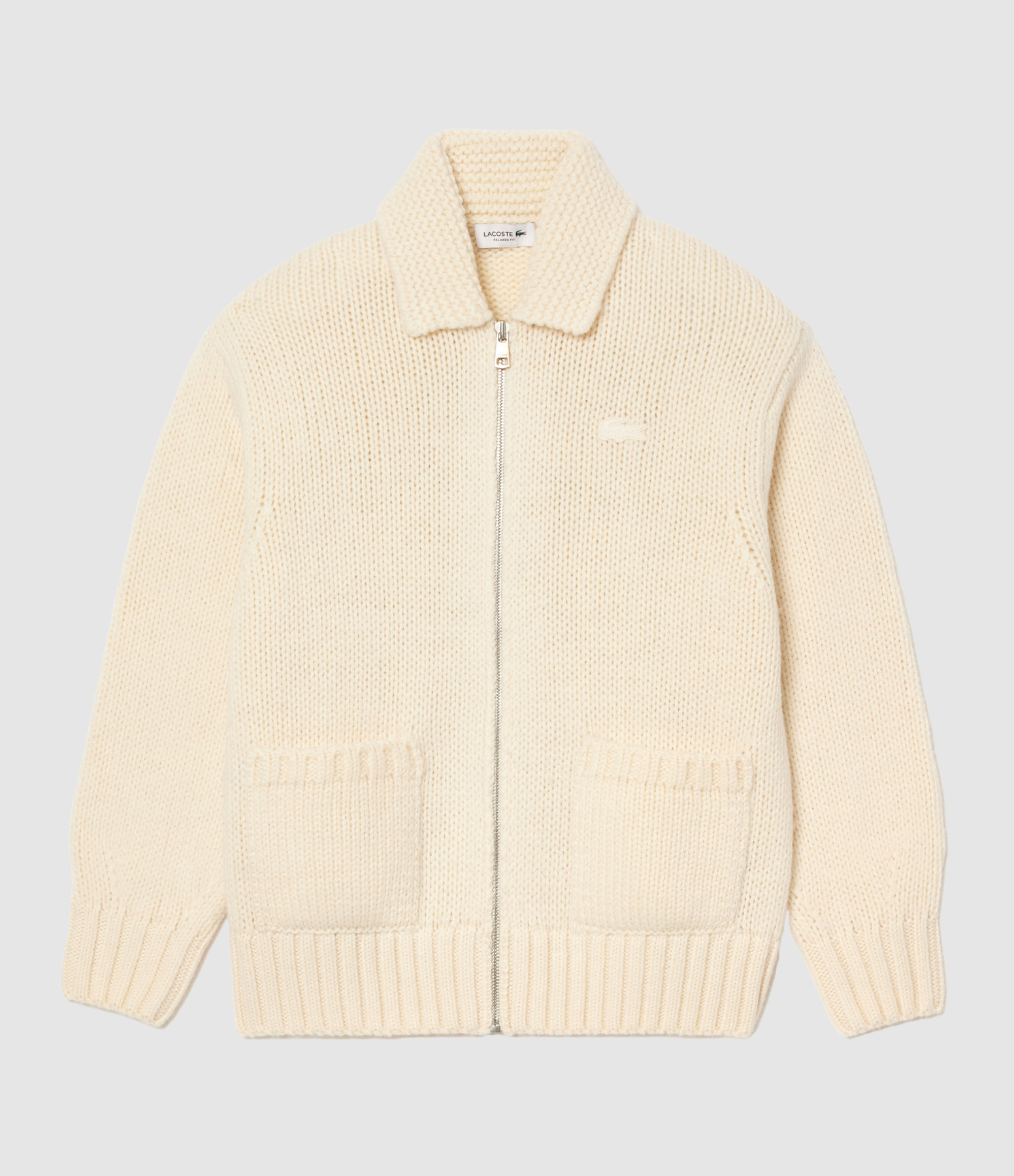 Cardigan Homme Col Châle Laine Cardée Beige